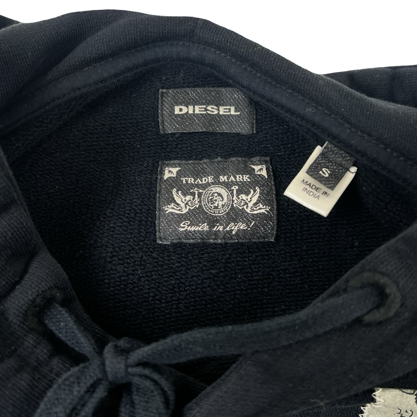 Vintage Diesel Punk Patchwork Hoodie Black