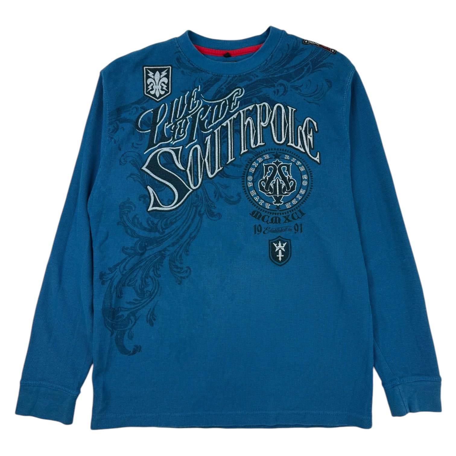 Vintage Y2K Southpole Thermal Longsleeve Blue