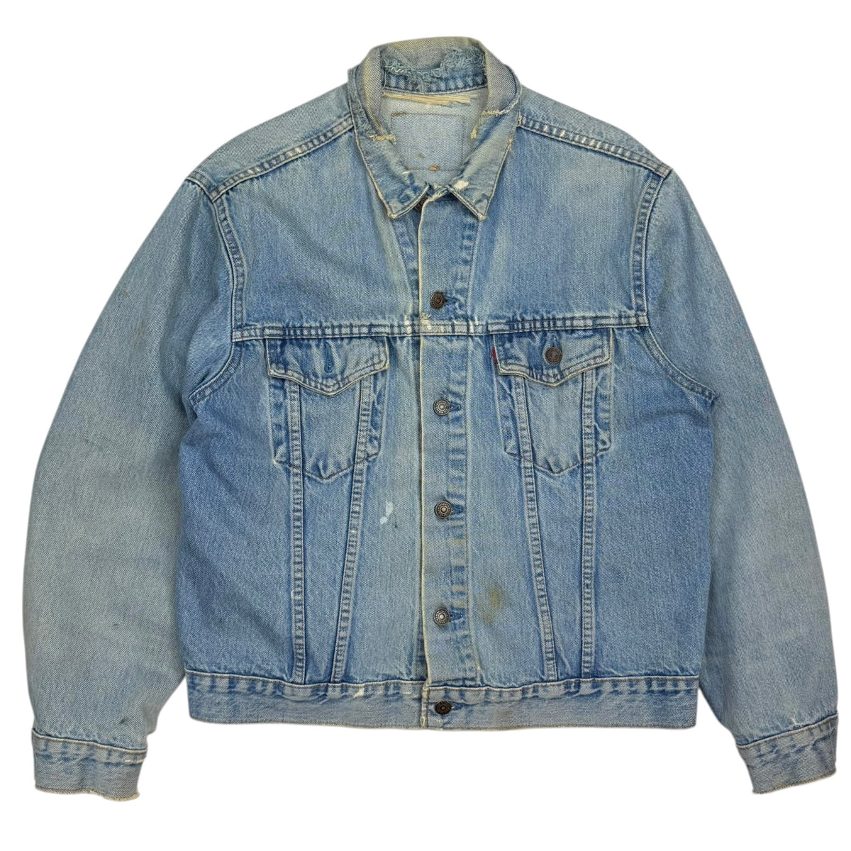 Vintage Levis Distressed Denim Trucker Jacket Blue