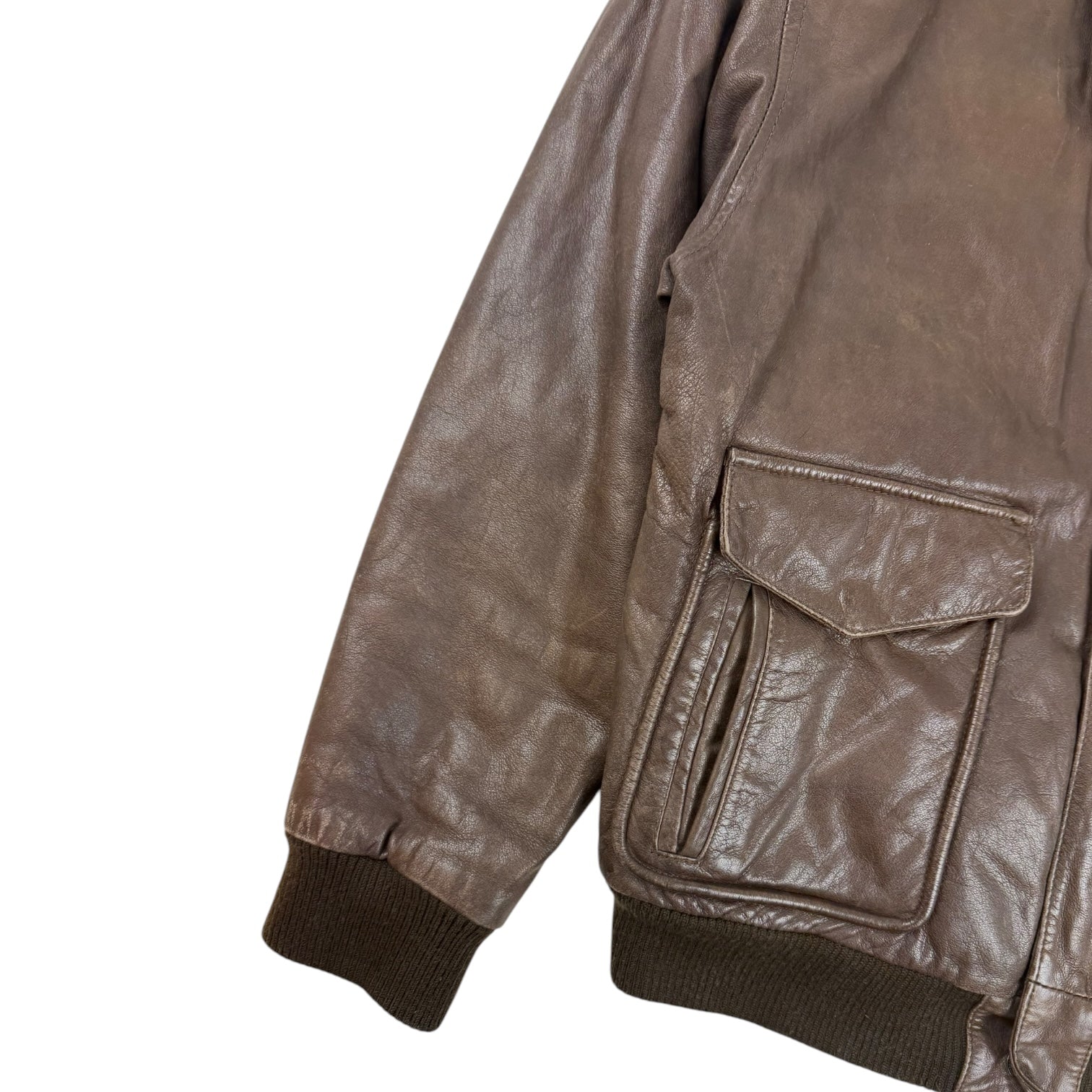 Vintage Adventure Bound Leather Bomber Jacket Brown