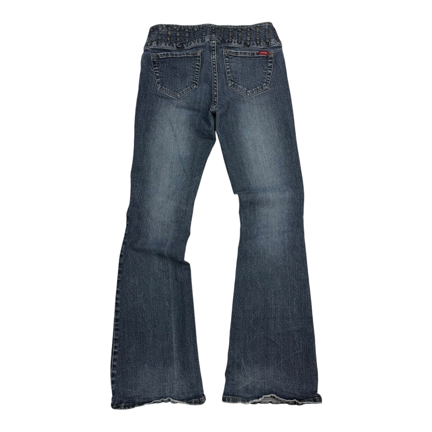 (W) Moto Brand Bell Bottom Denim Pants Dark Wash