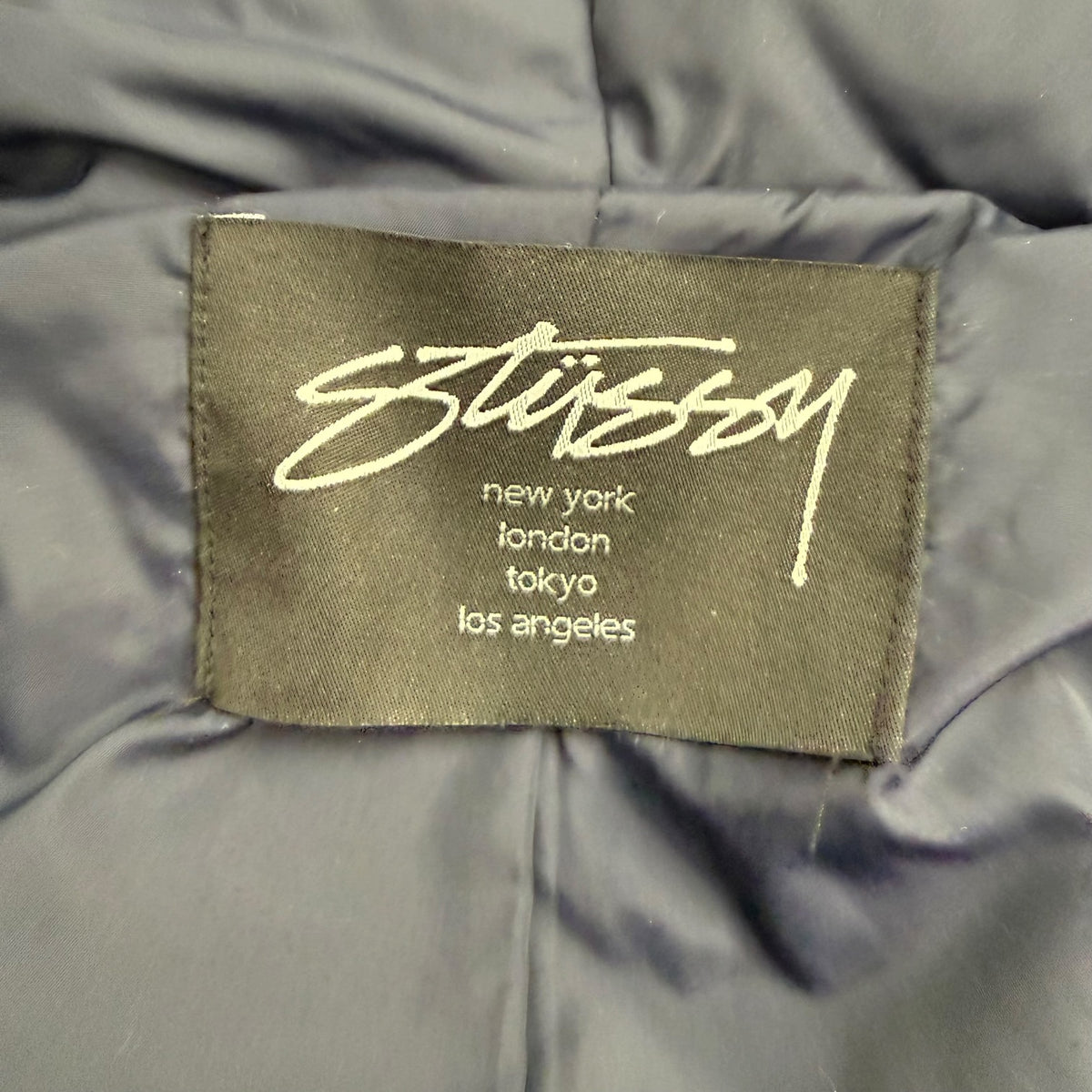 Stussy World Tour Puffer Jacket Blue