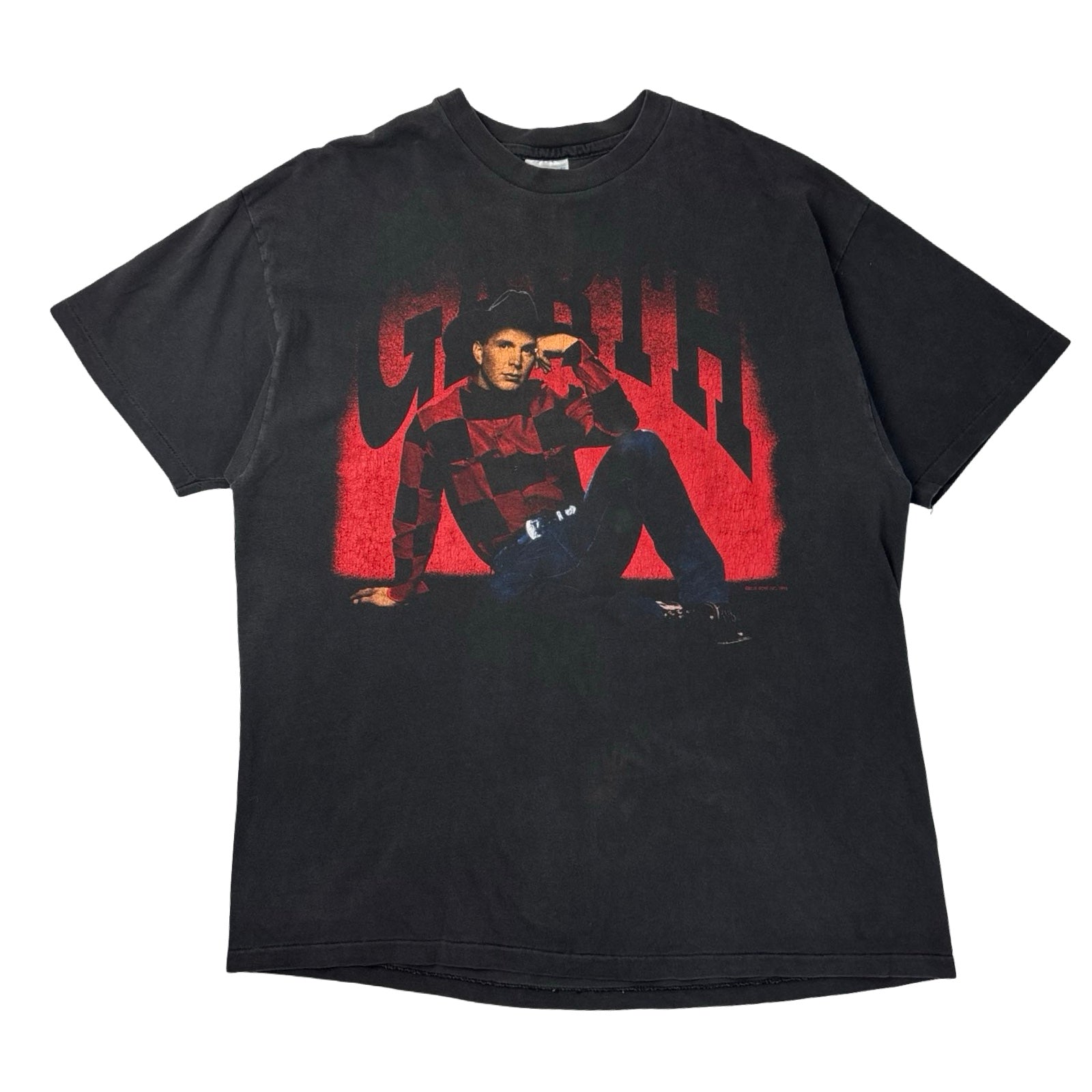 1993 Garth Brooks On Tour T-Shirt Red Black