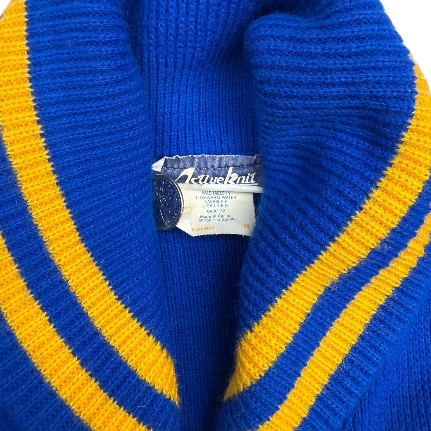 Vintage Collegiate Cardigan Blue/Yellow