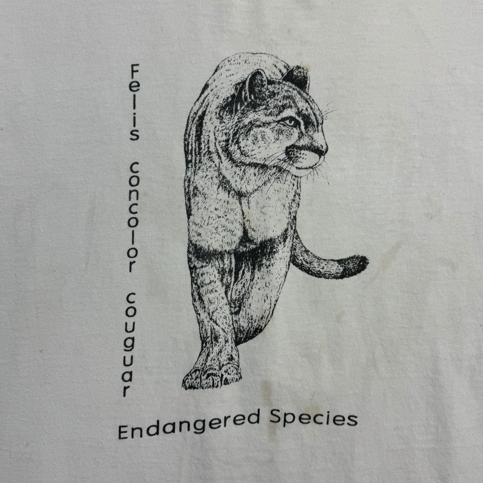 Vintage WWF Endangered Species Felis Concolor Cougar T-Shirt