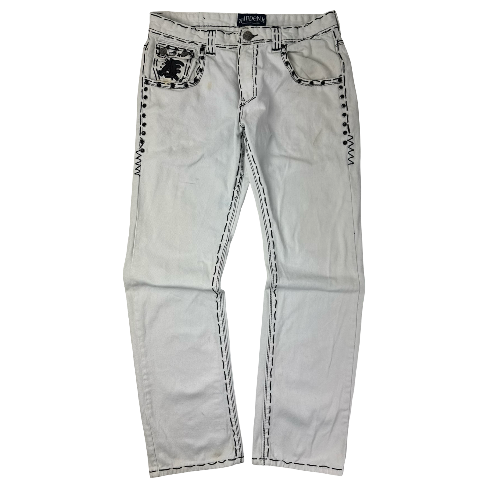 Vintage Y2K Reve Jeans. Contrast Gothic Denim Bottoms White