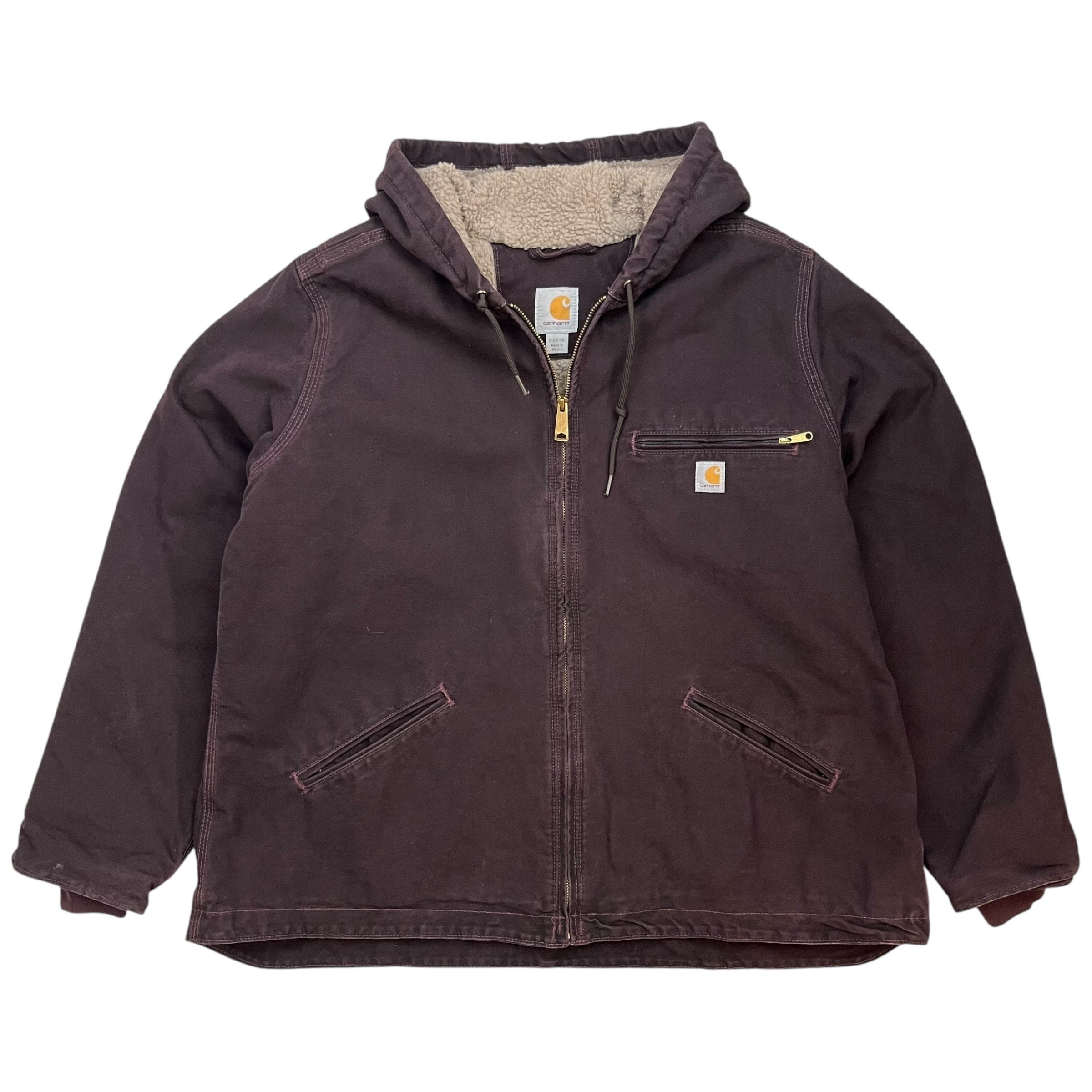 Vintage Carhartt Women’s Sherpa Lined Detroit Jacket Maroon