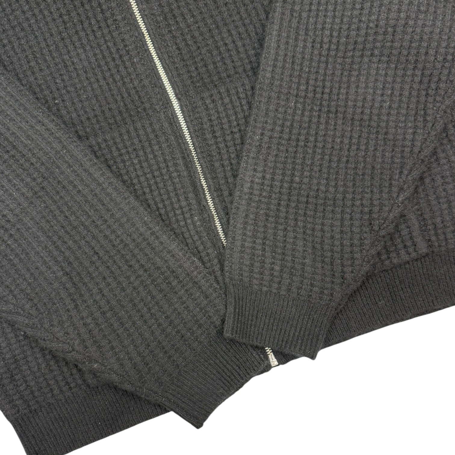 Stussy Waffle Cashmere Zip Up Sweater Black