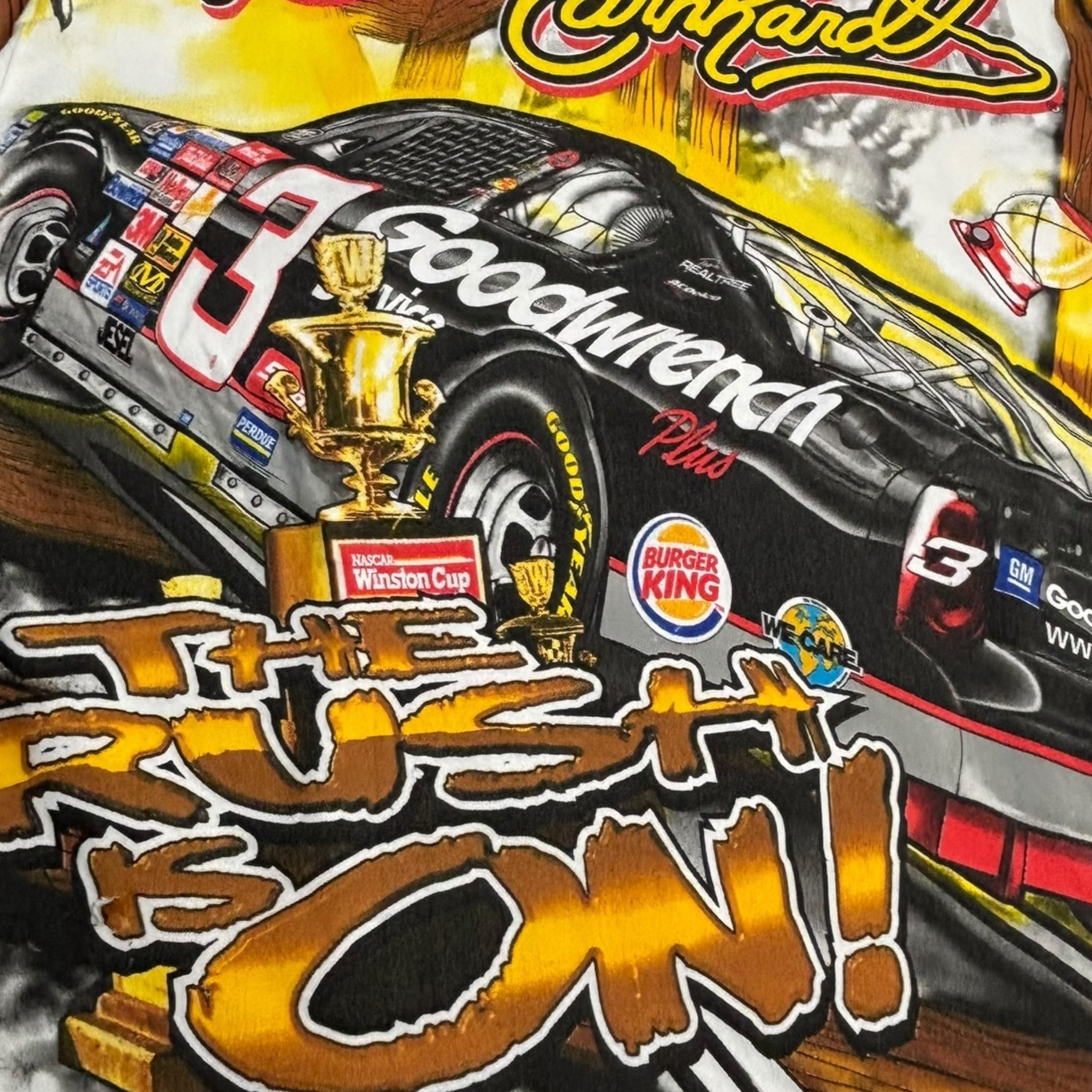 Vintage Dale Earnhardt Black Gold Nascar All Over Print T-Shirt