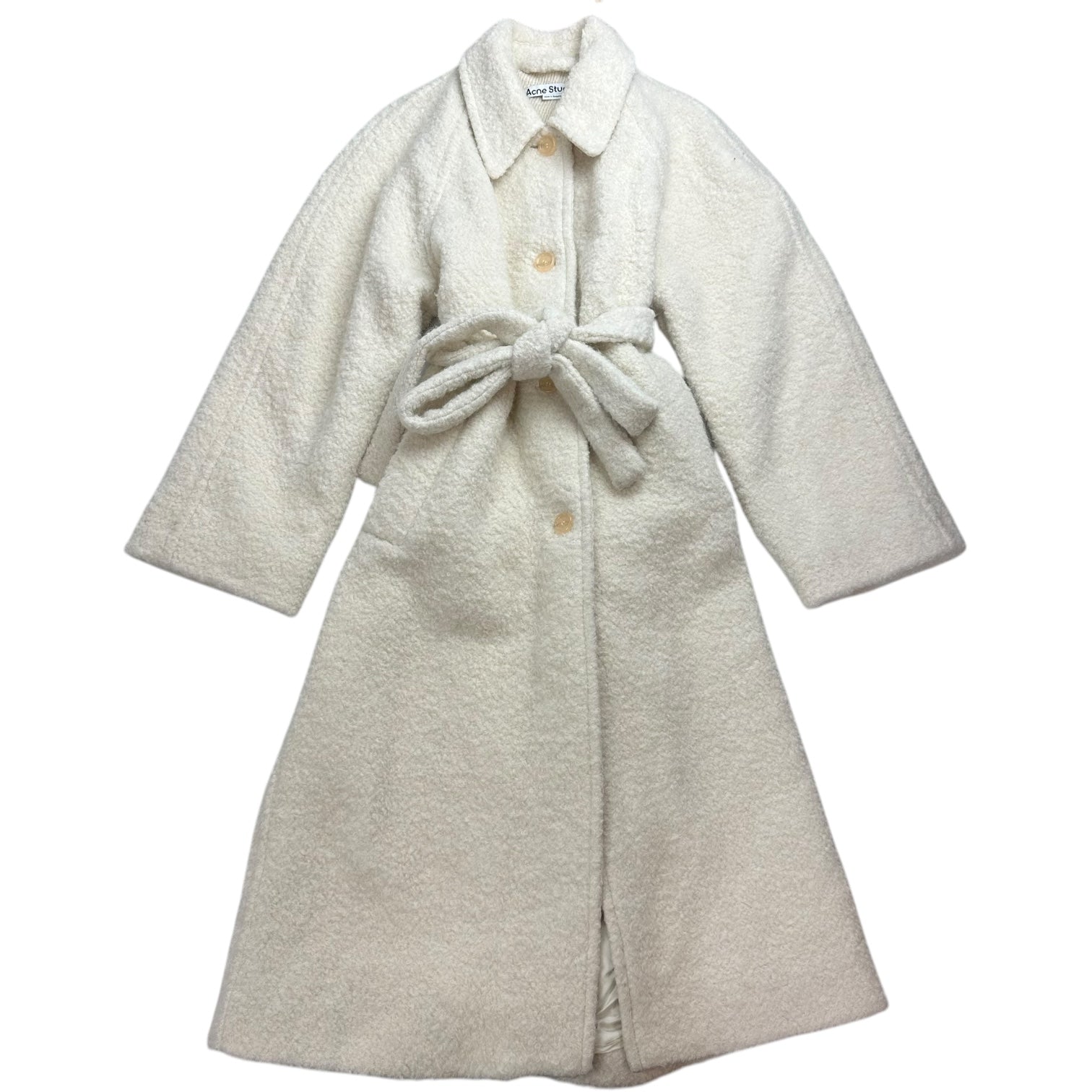 Acne Studios Teddy Coat White