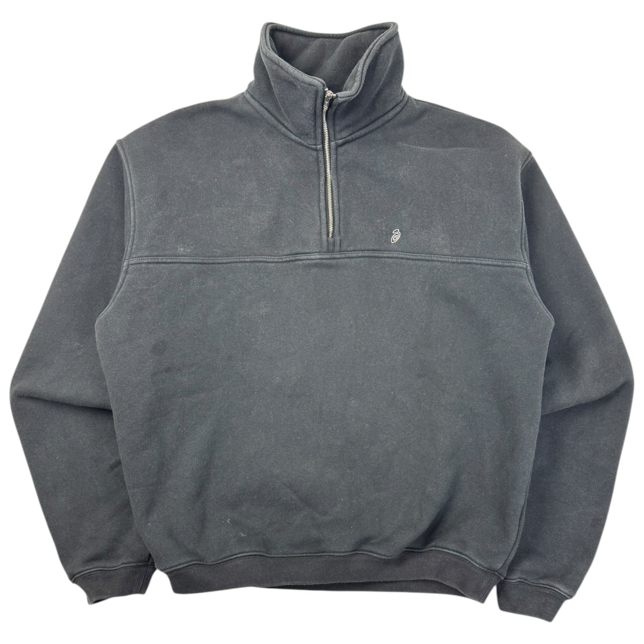 Stussy Half Zip Mock Neck Sweatshirt Black