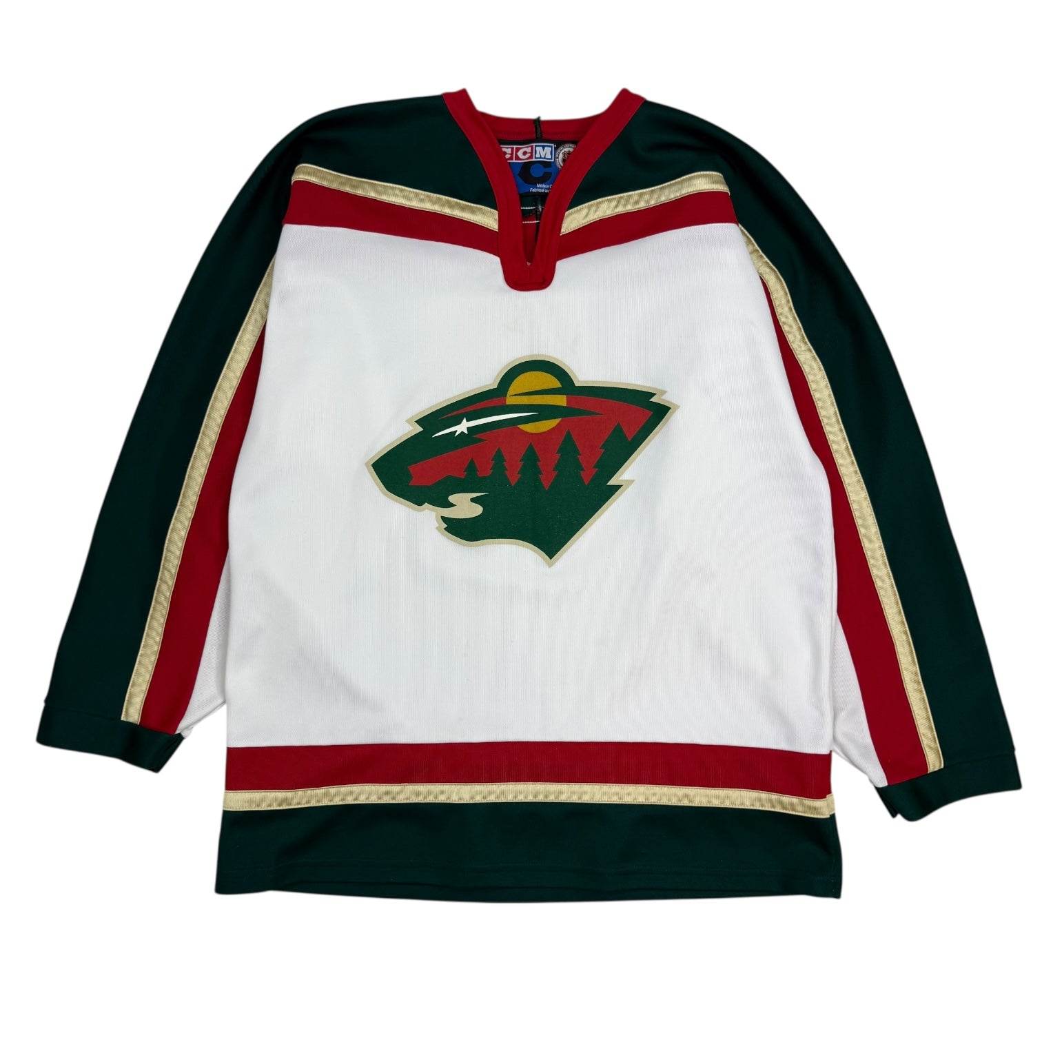 Vintage CCM Minnesota Wild Away Jersey White/Green
