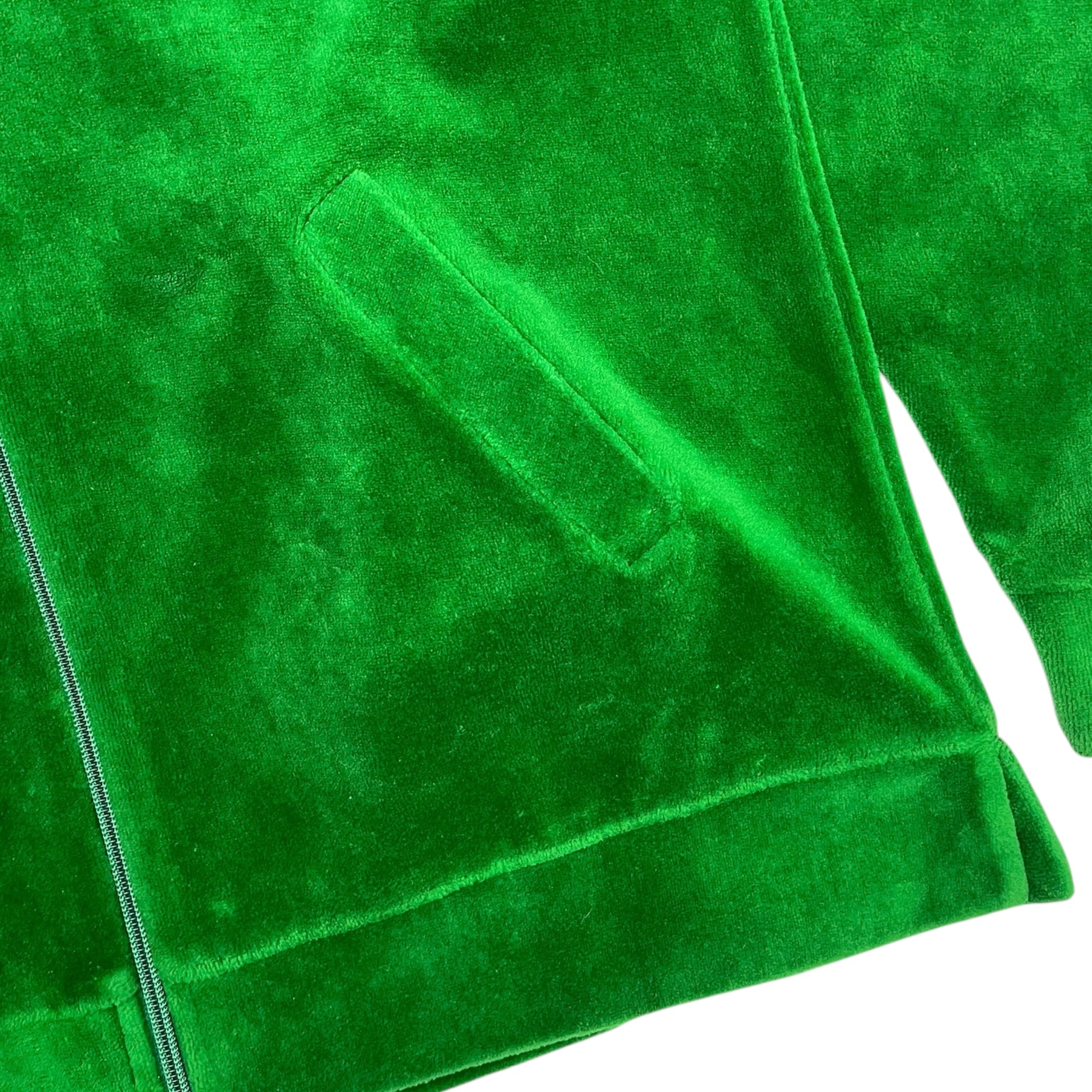 Vintage ‘70s Dunlop Velour Zip Up Sweater Green