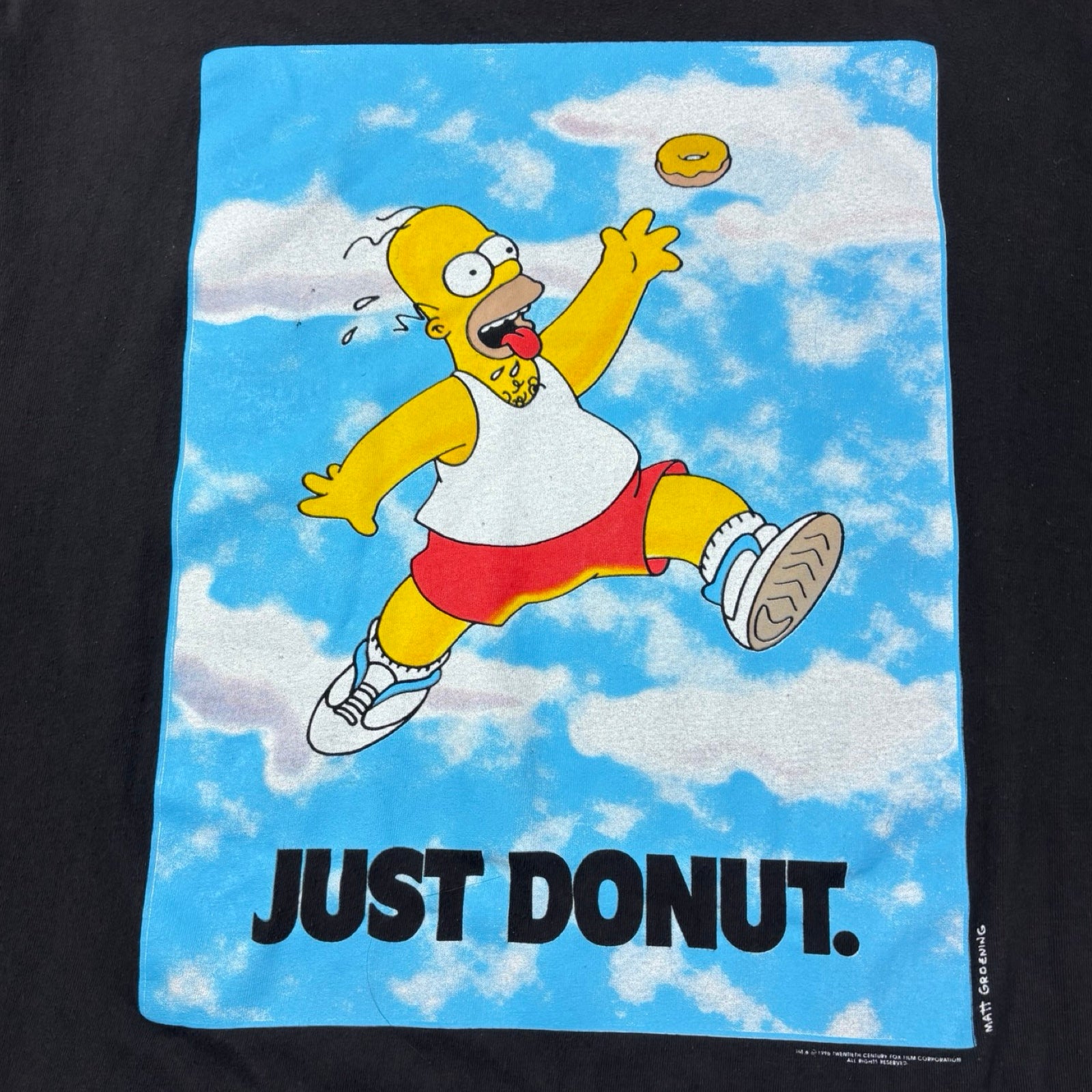 1996 Stanley Desantis "Just Donut" Homer Simpson Air Jordan Funny T-Shirt