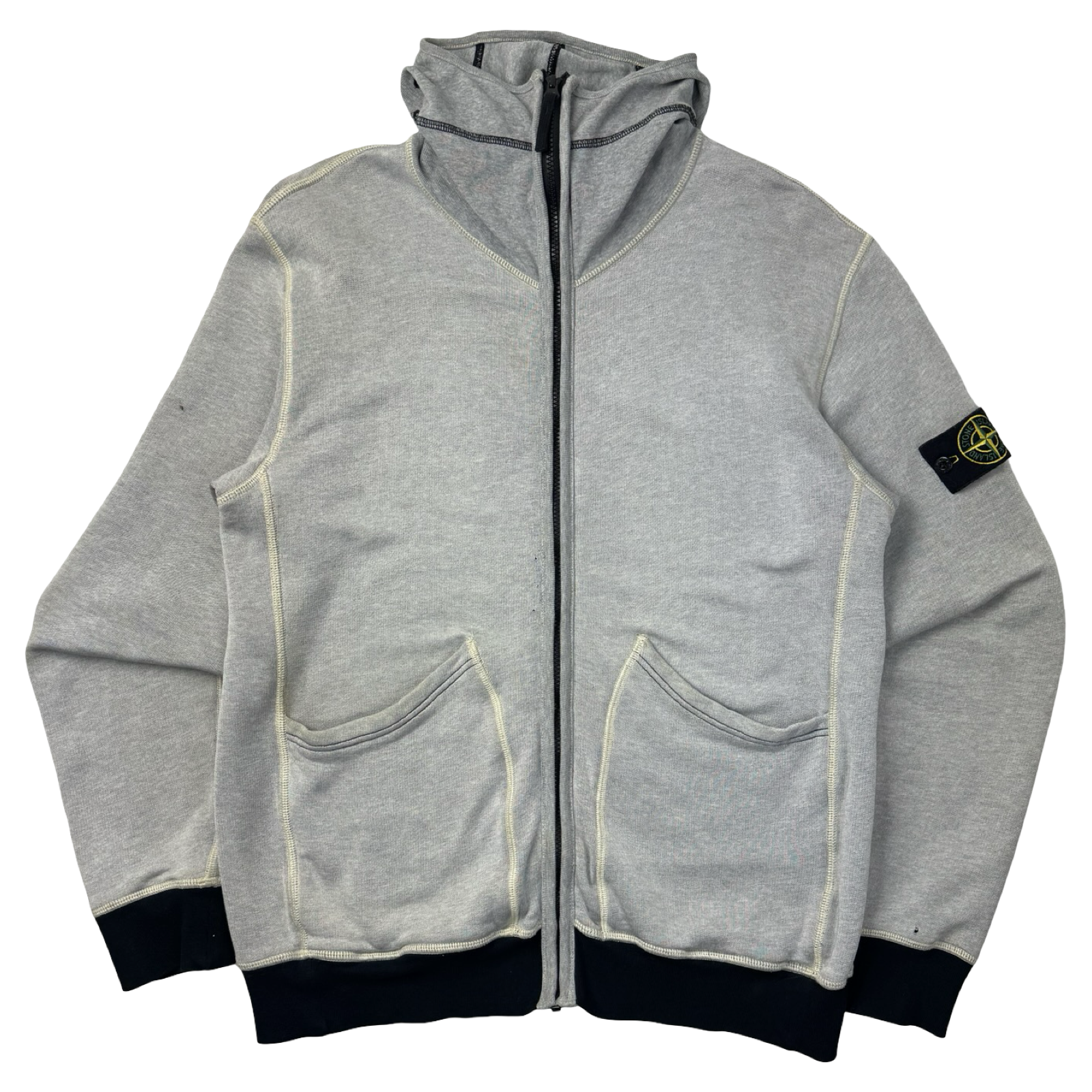 Stone Island Full Zip Hoodie Grey