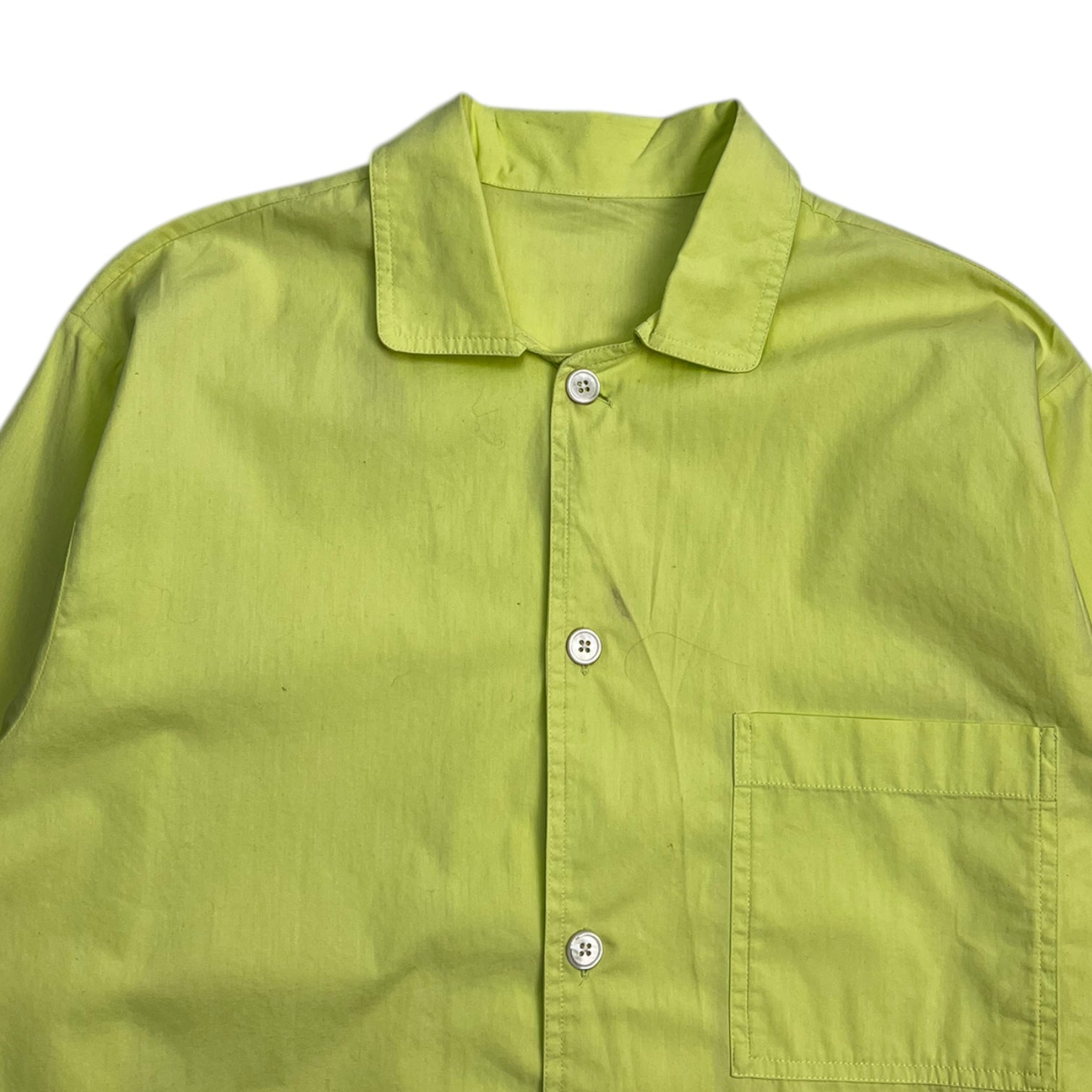 Stussy x Tekla Poplin Pyjama Shirt 'Lime'