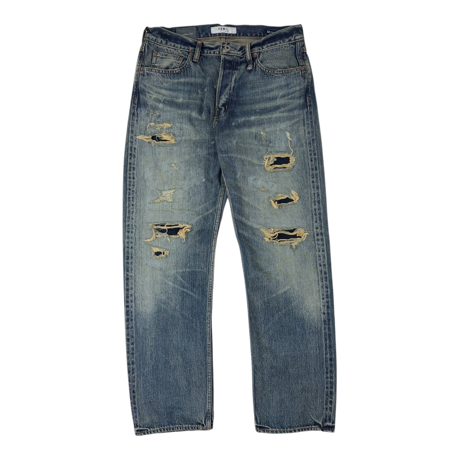 FDMTL Classic Fit Denim CS131 Distressed Indigo