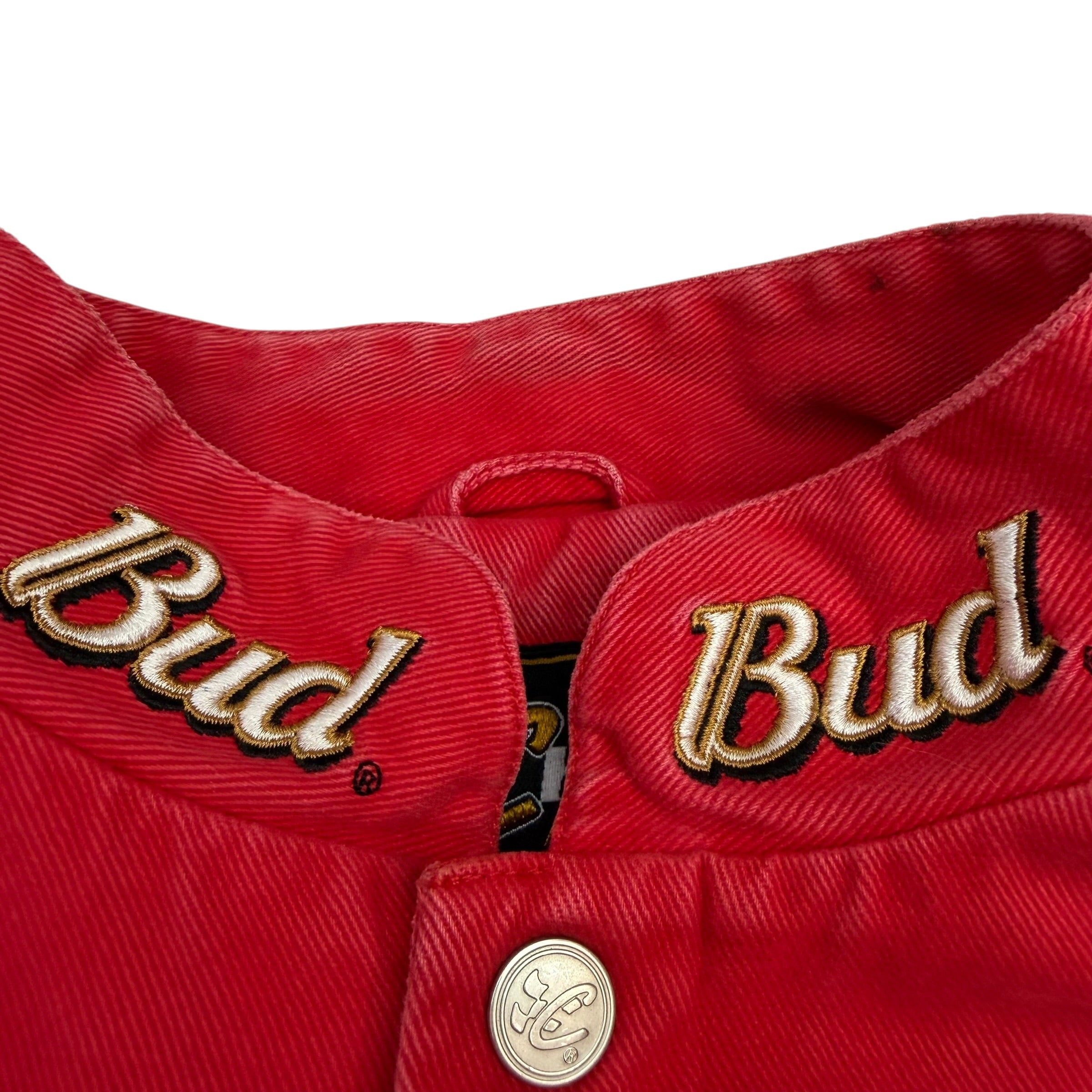 Vintage Chase Authentics Drivers Line Dale Earnhardt Jr Bud King Of Beers Racing Jacket Red
