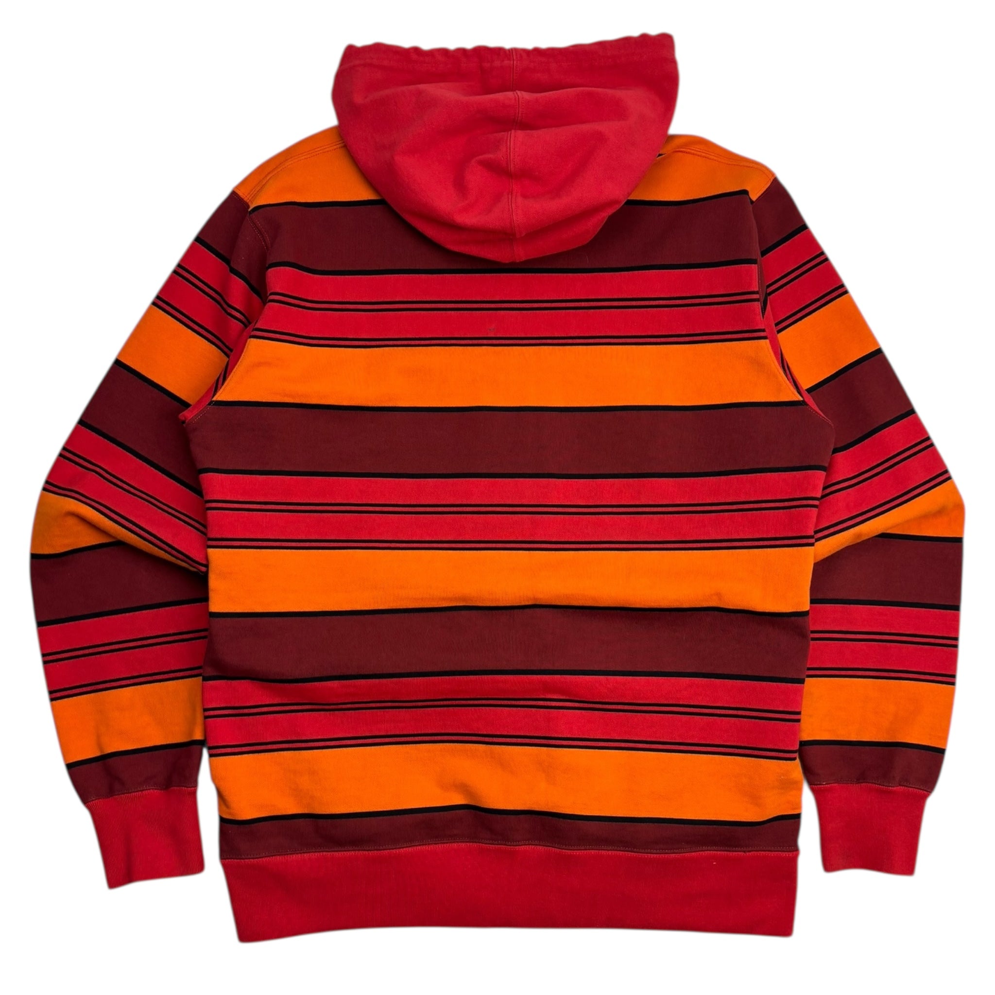 Supreme Striped Hooded Sweatshirt Orange