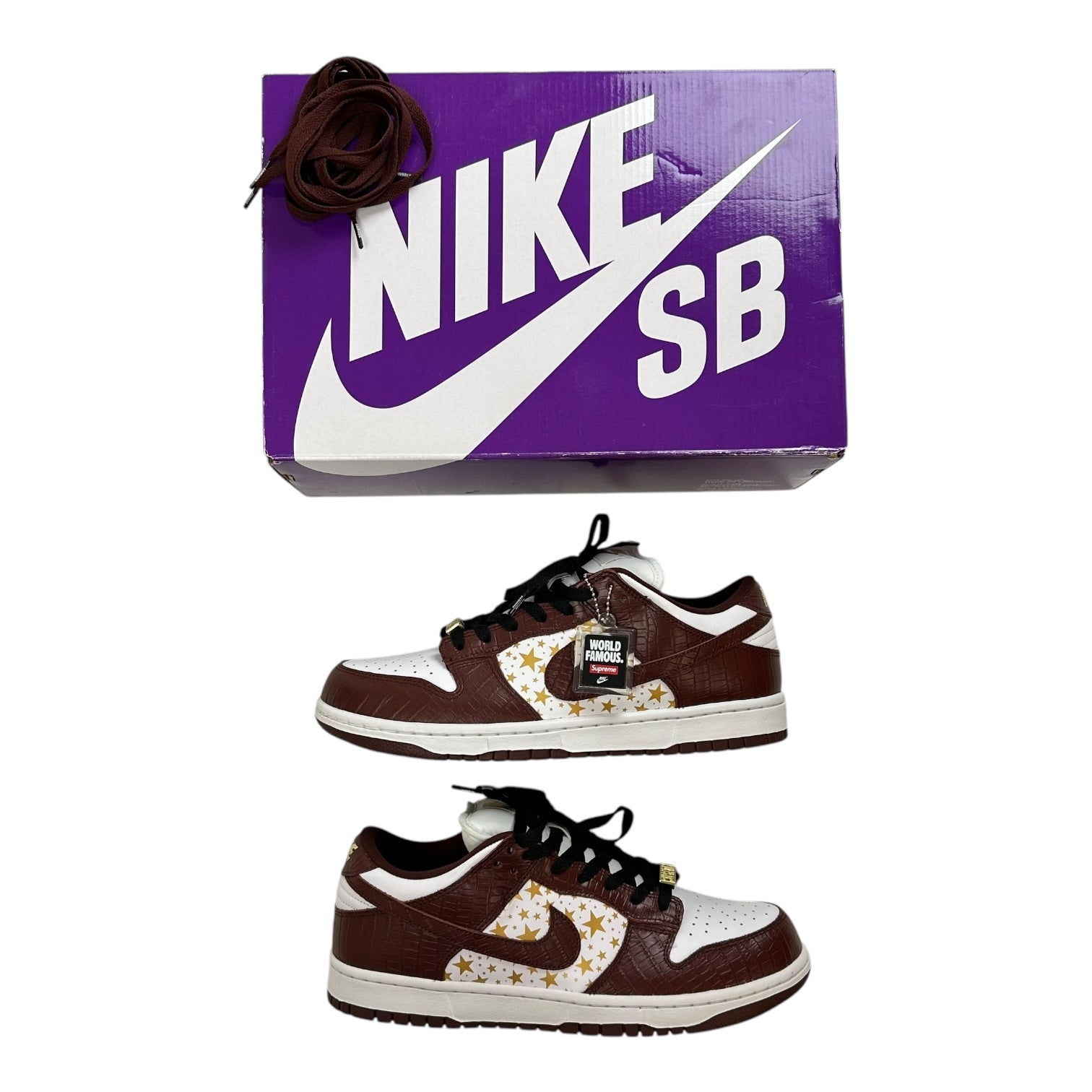 Nike SB Dunk Low Supreme Stars Barkroot Brown (2021) (Used)