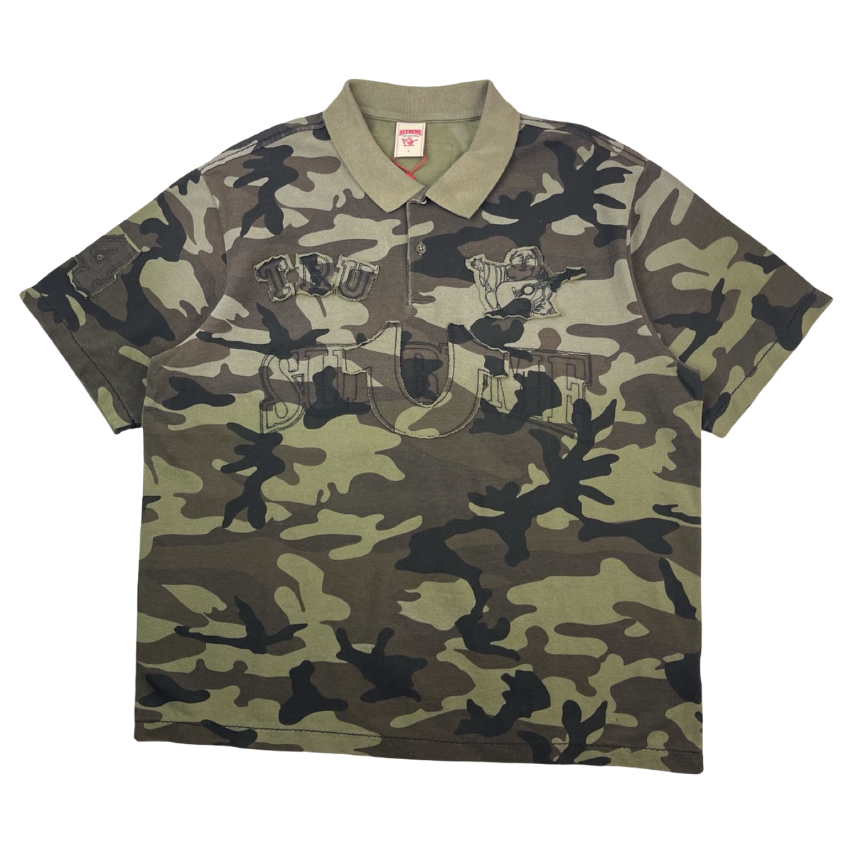 Supreme True Religion Applique Polo Olive Camo