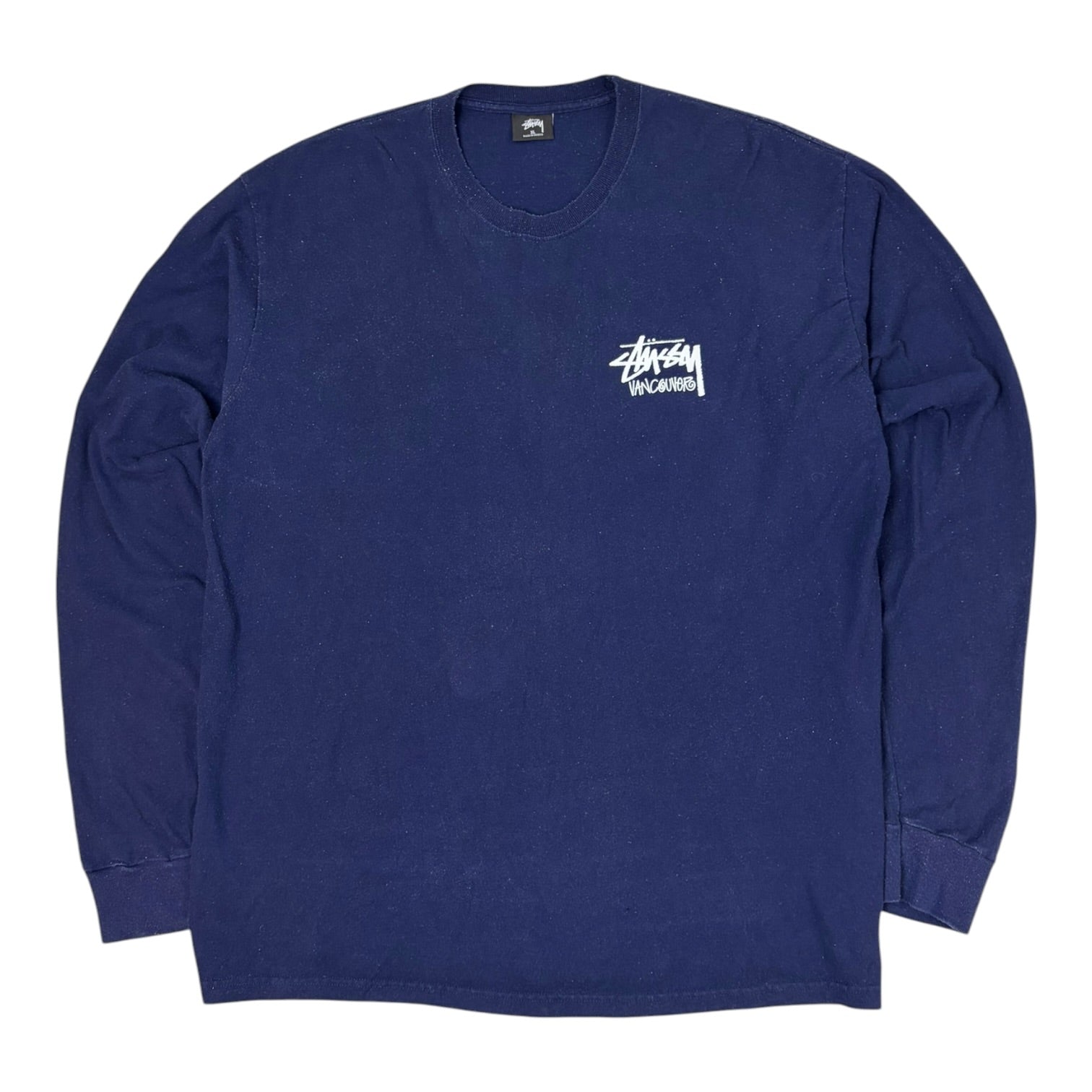 Stussy Vancouver Stock Logo Longsleeve Tee Navy