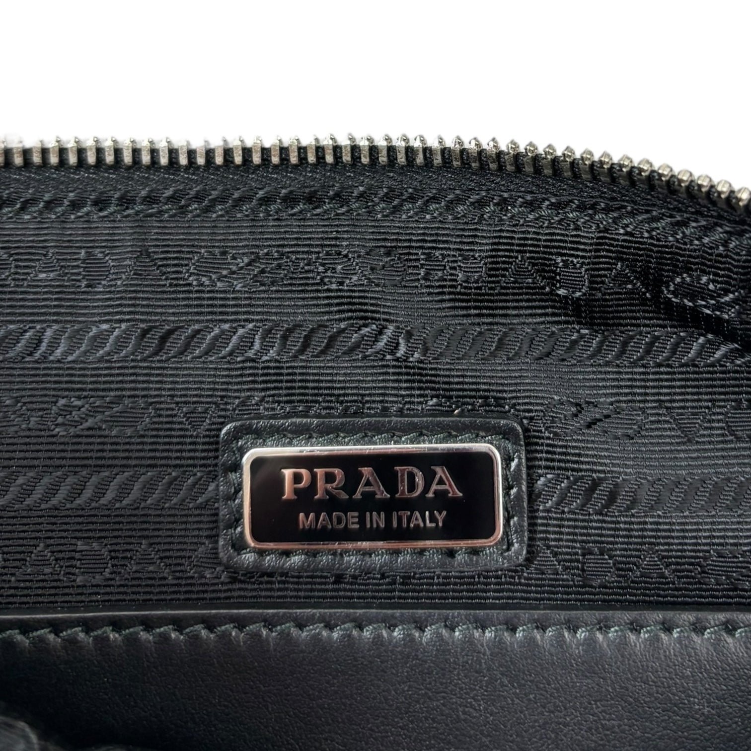 Prada Saffiano Triangle Leather Crossbody Bag Black