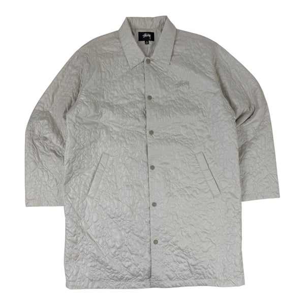 Stussy Ritters Long Quilted Jacket White