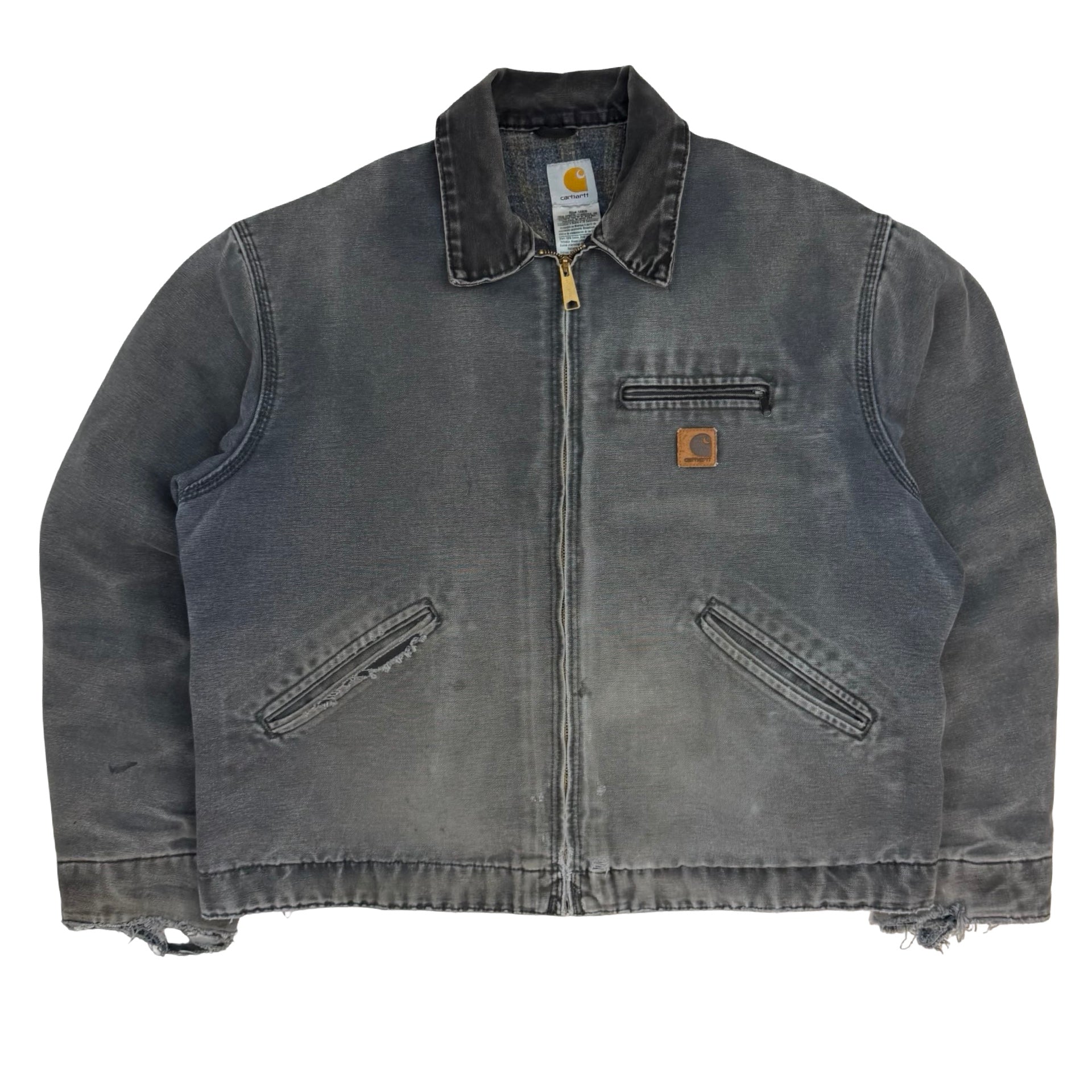Vintage Carhartt Detroit Jacket Blanket Lined Faded Grey