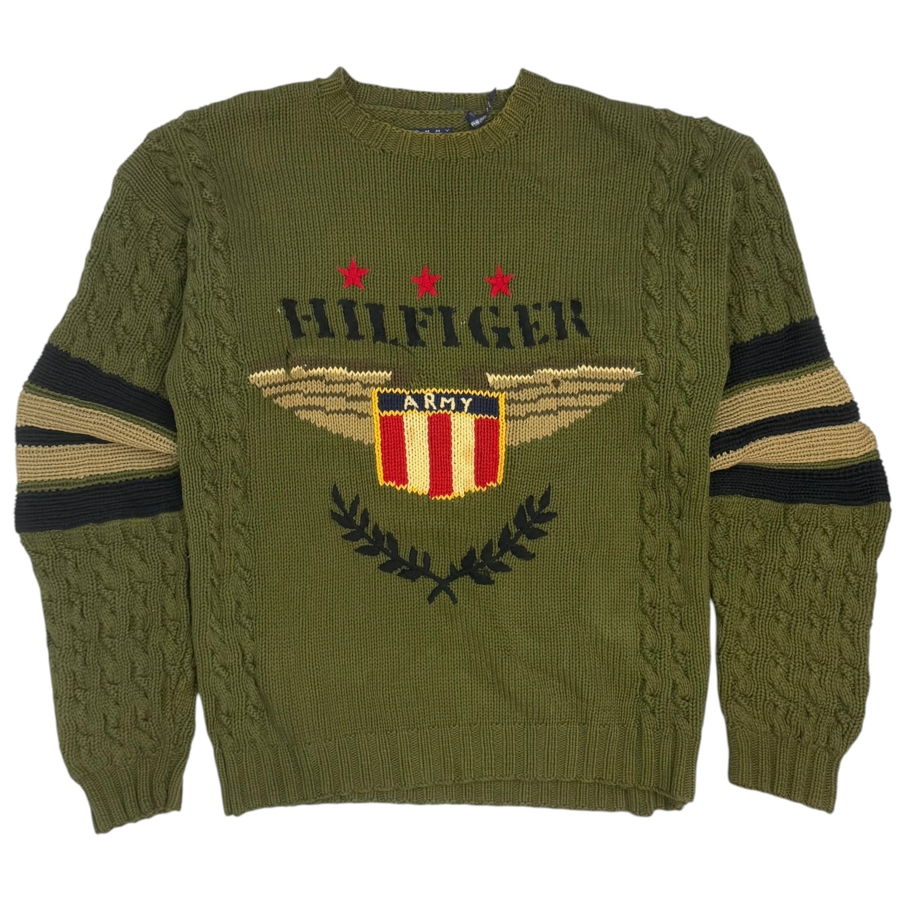 Vintage Tommy Hilfiger Army Knit Sweater Green