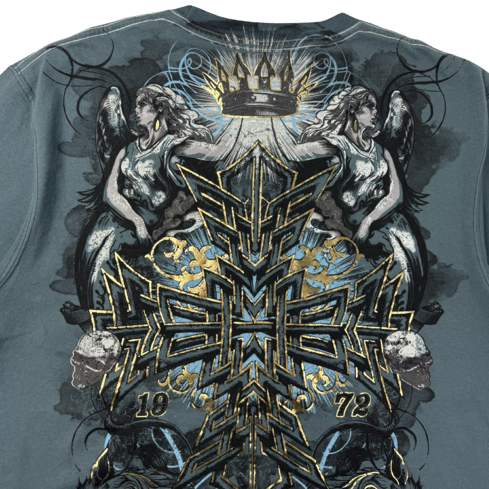 Y2K Marc Eckō Cut & Sew Cyber Gothic Cross Sleaze T-Shirt