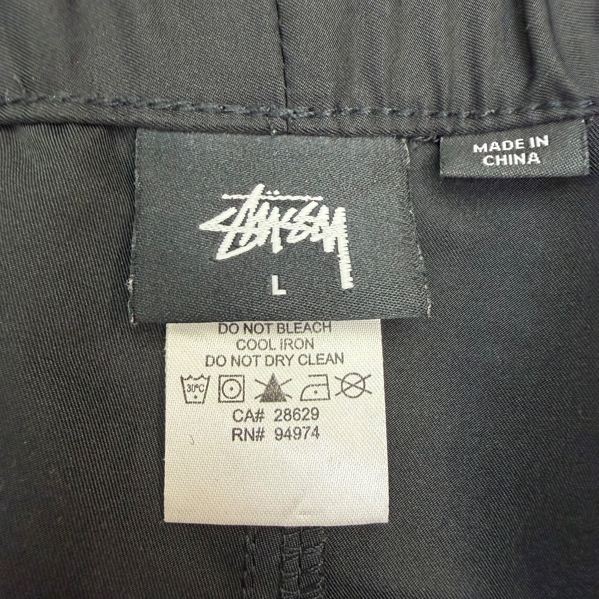 Stussy Waistband Logo Swim Shorts Black