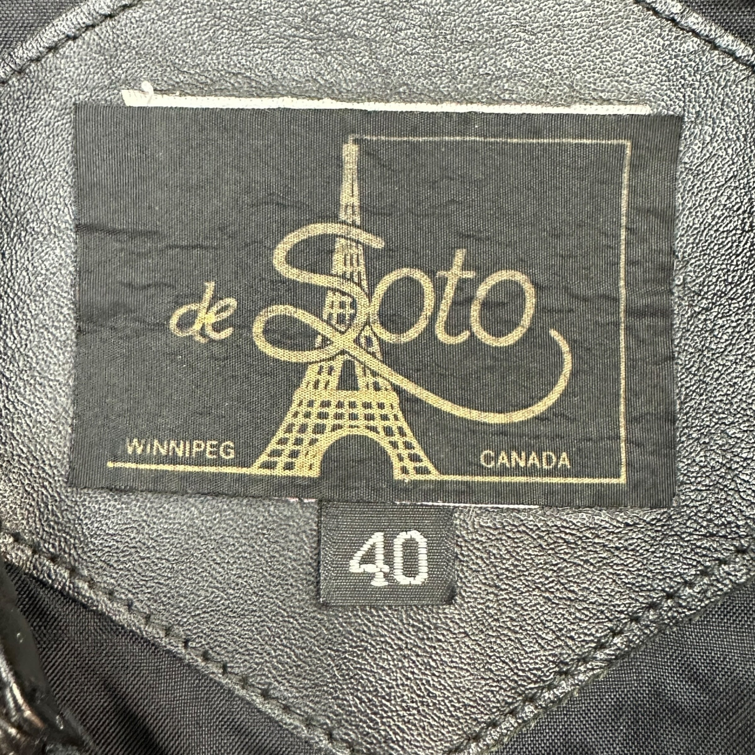 Vintage Leather De Soto Bomber Jacket Black