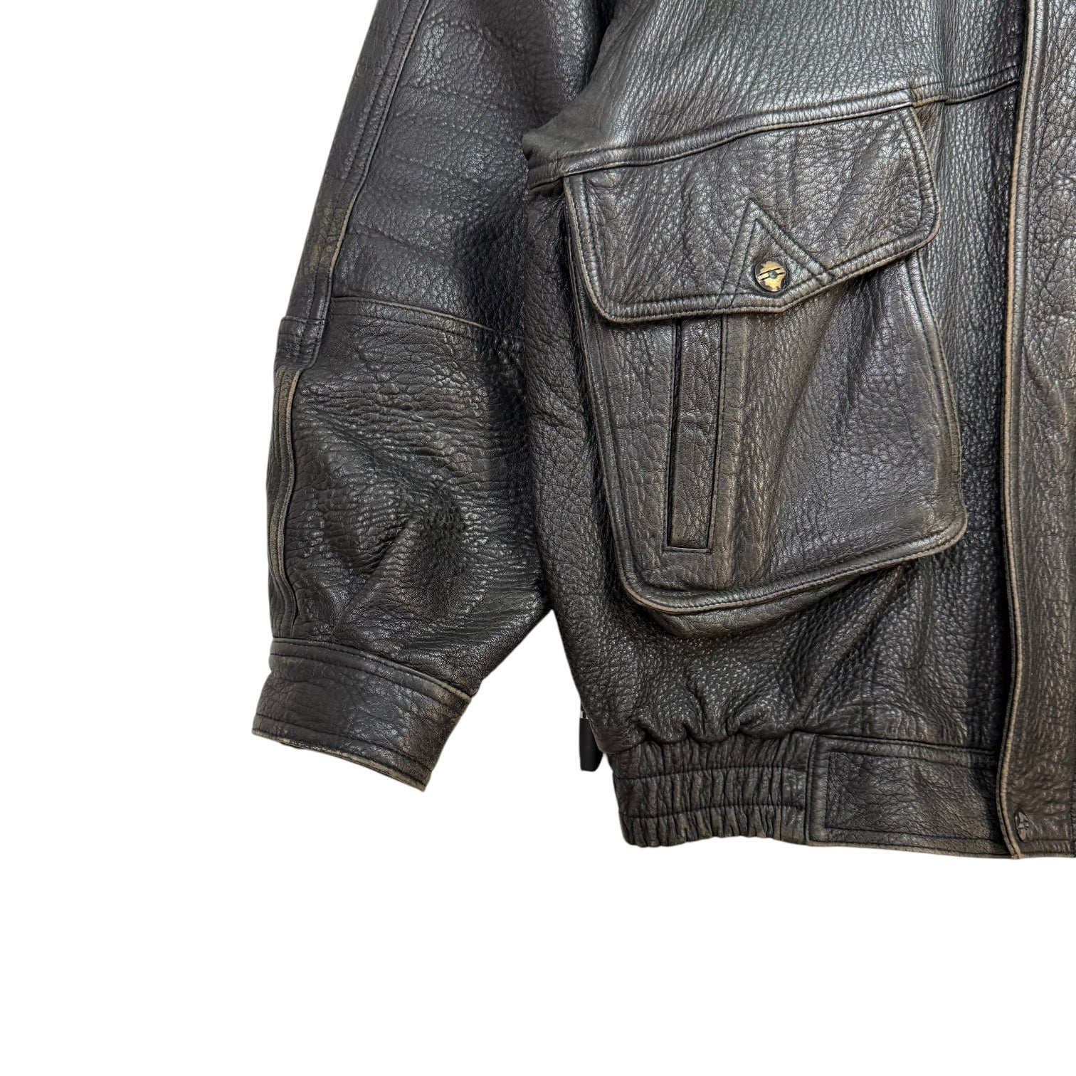 Vintage LJ Leather Bomber Jacket Black