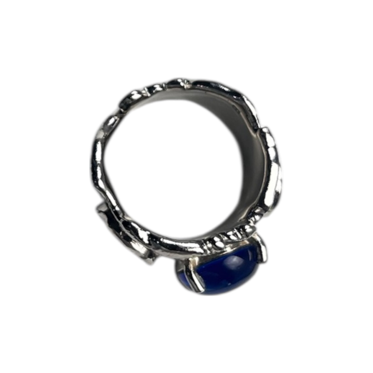 Gucci Brutalist Gem Stone Silver Ring