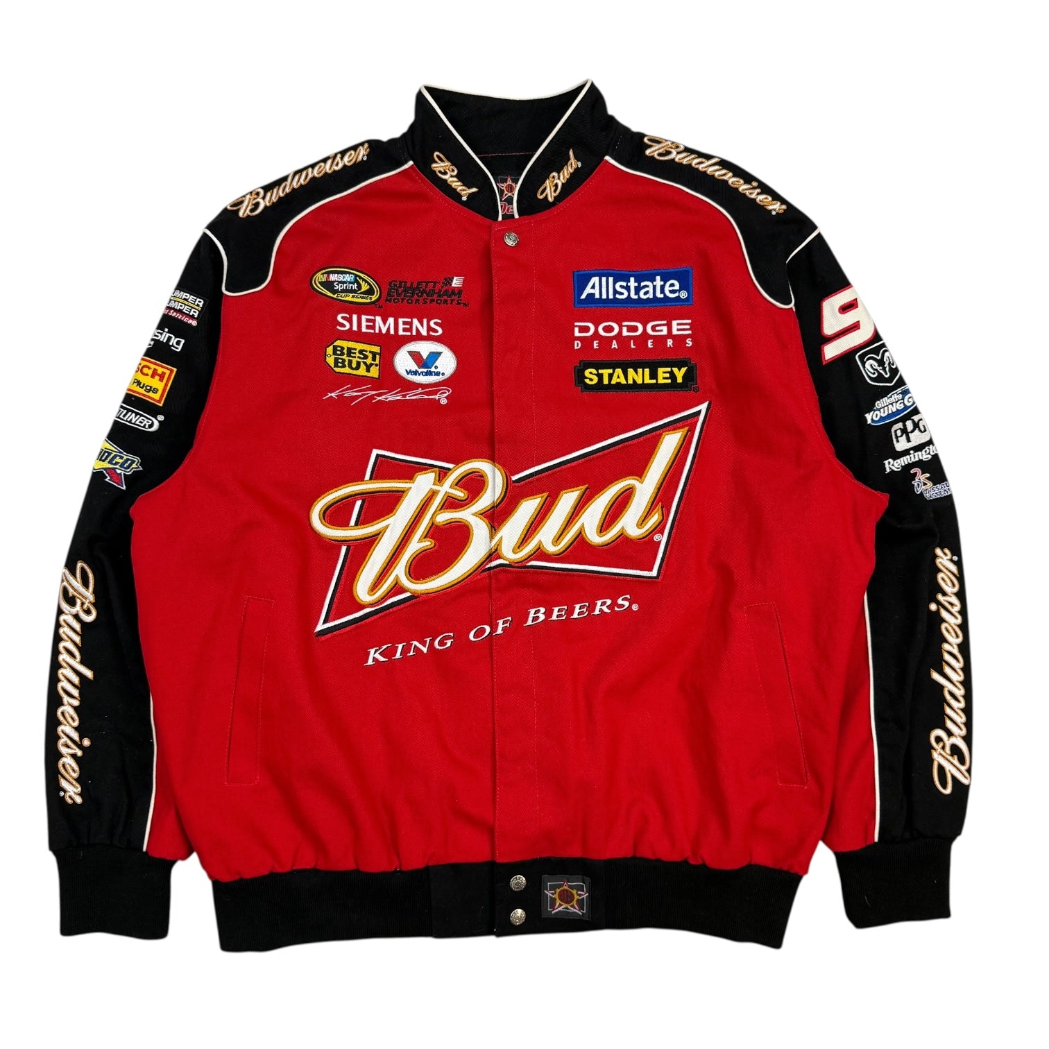 Vintage NASCAR Budweiser King Of Beers Jacket Red/Black