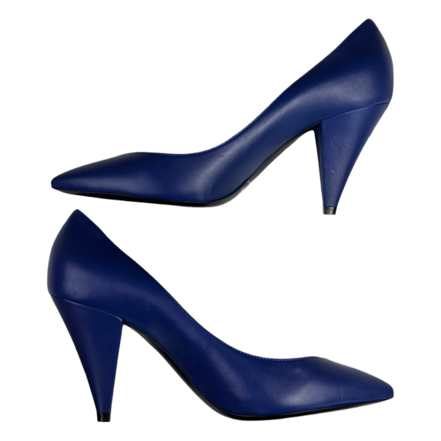 (W) Saint Laurent Patent Leather Kiki Pumps Blue