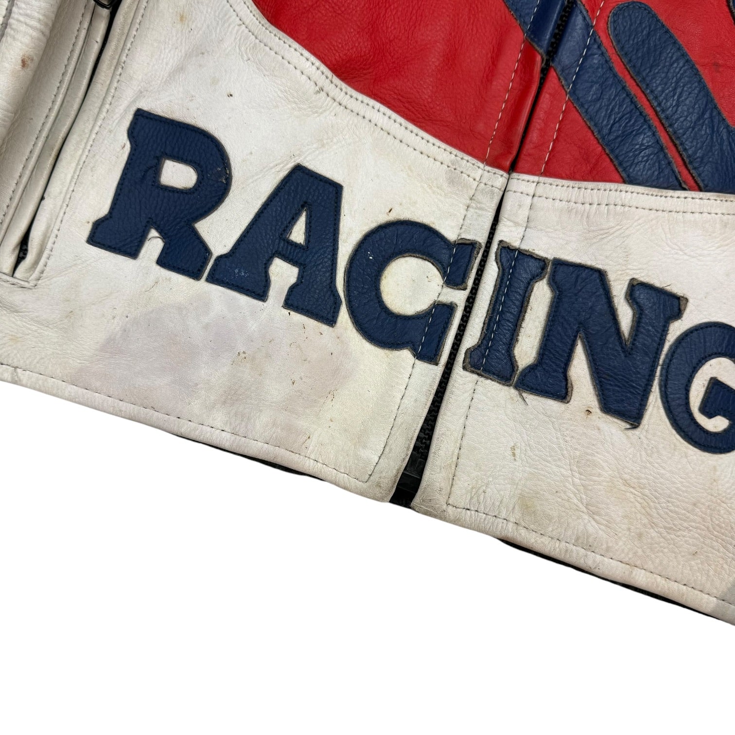 Vintage Repsol Leather Racing Jacket Orange/White