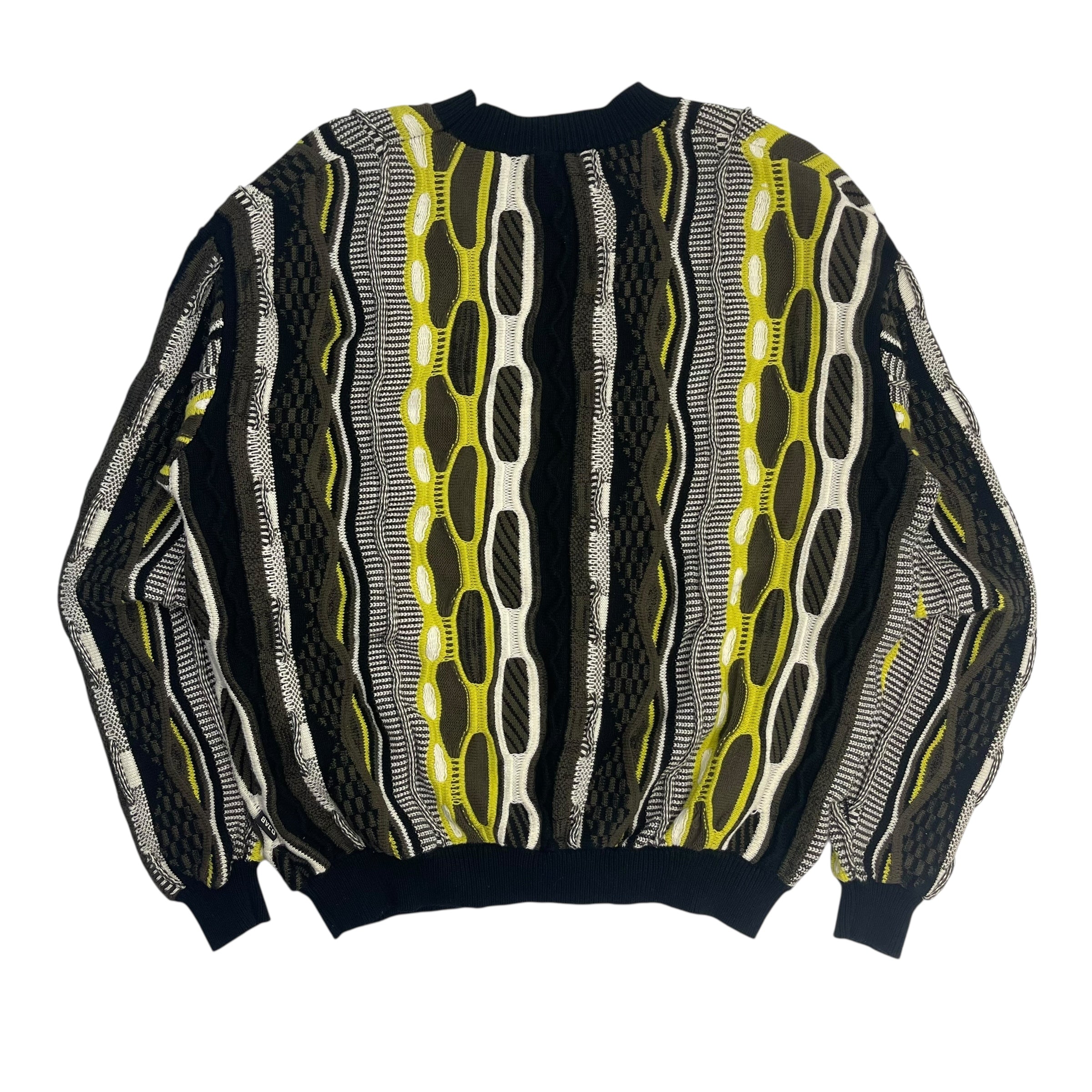 Vintage 3D Knit Sweater Black/Green