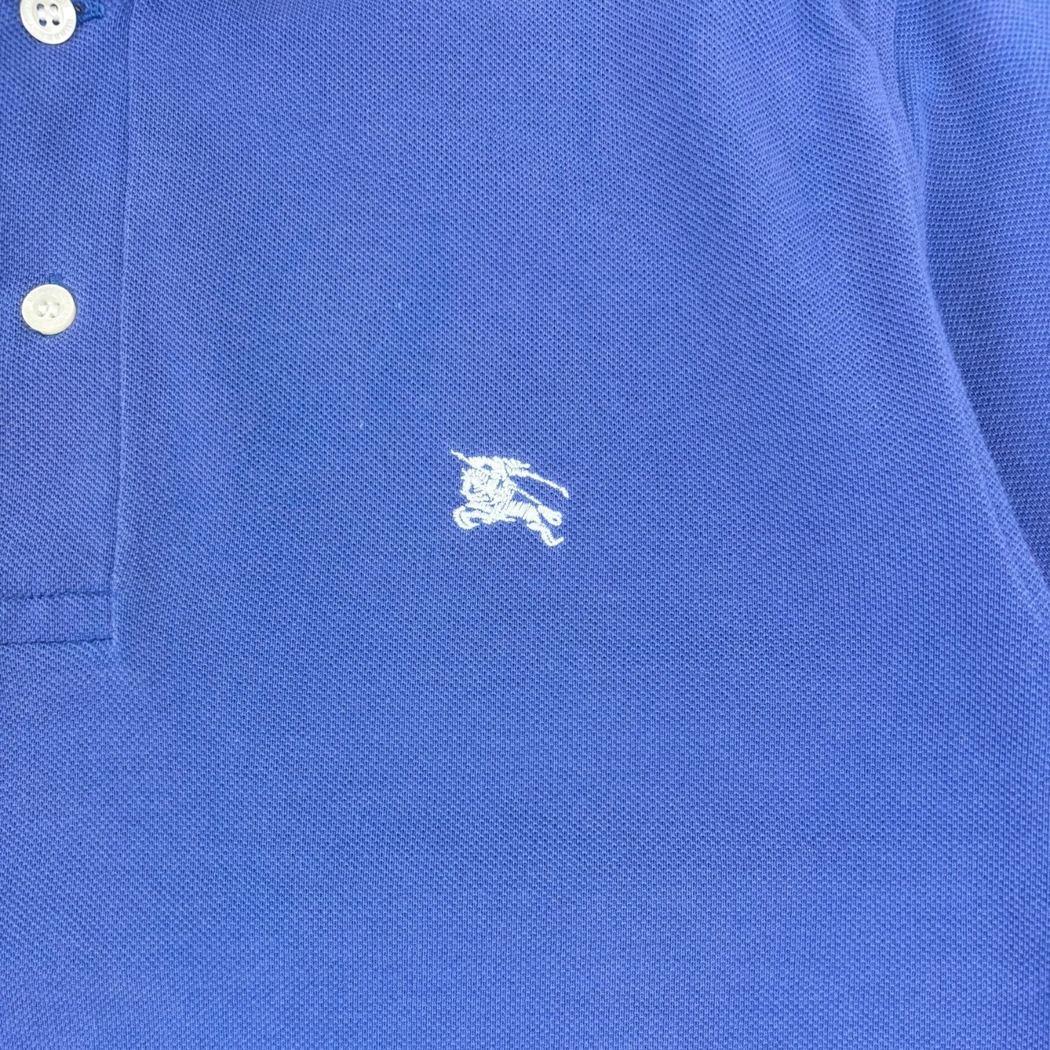 Burberry Button-Up Polo T-Shirt Blue