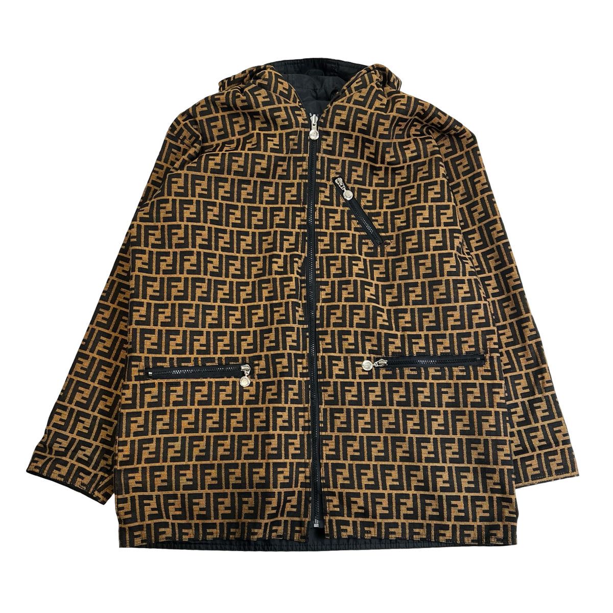 Vintage Fendi Zucca Monogram Reversible Hooded Jacket