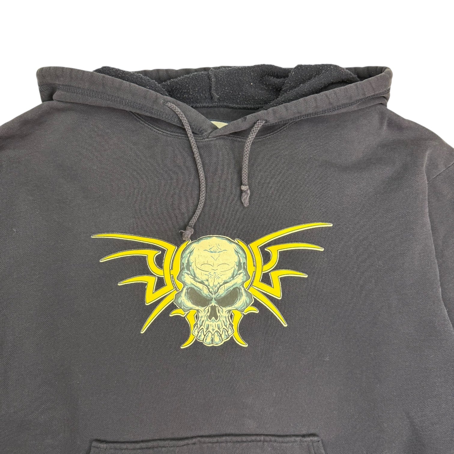 Vintage Brody Skull On Fire Hoodie Navy Blue