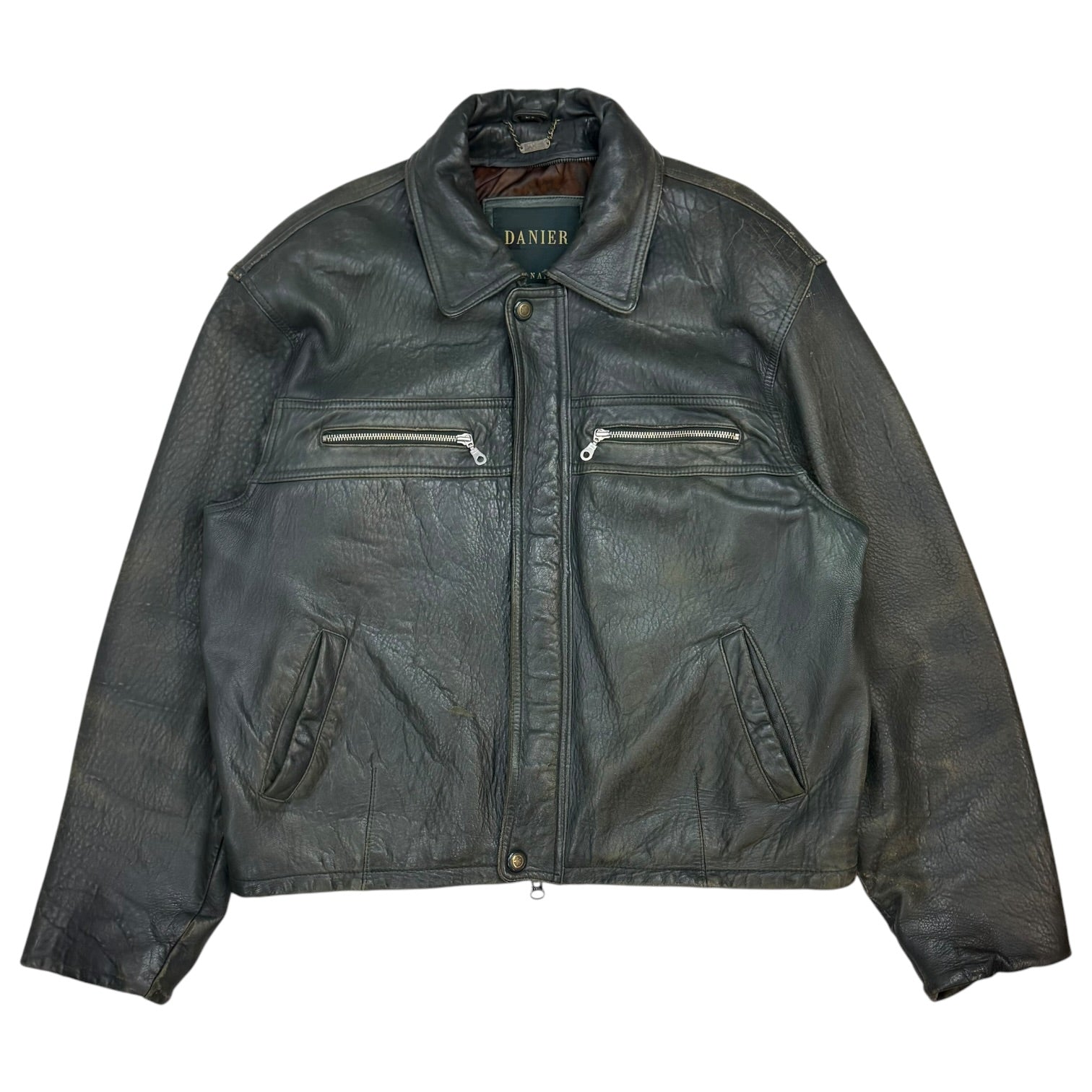 Vintage Danier Leather Jacket Faded Black