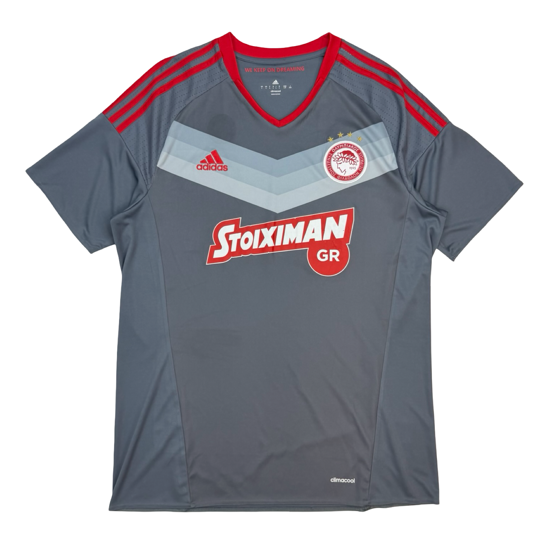 2016-17 Adidas Olympiacos Piraeus Away Jersey Grey