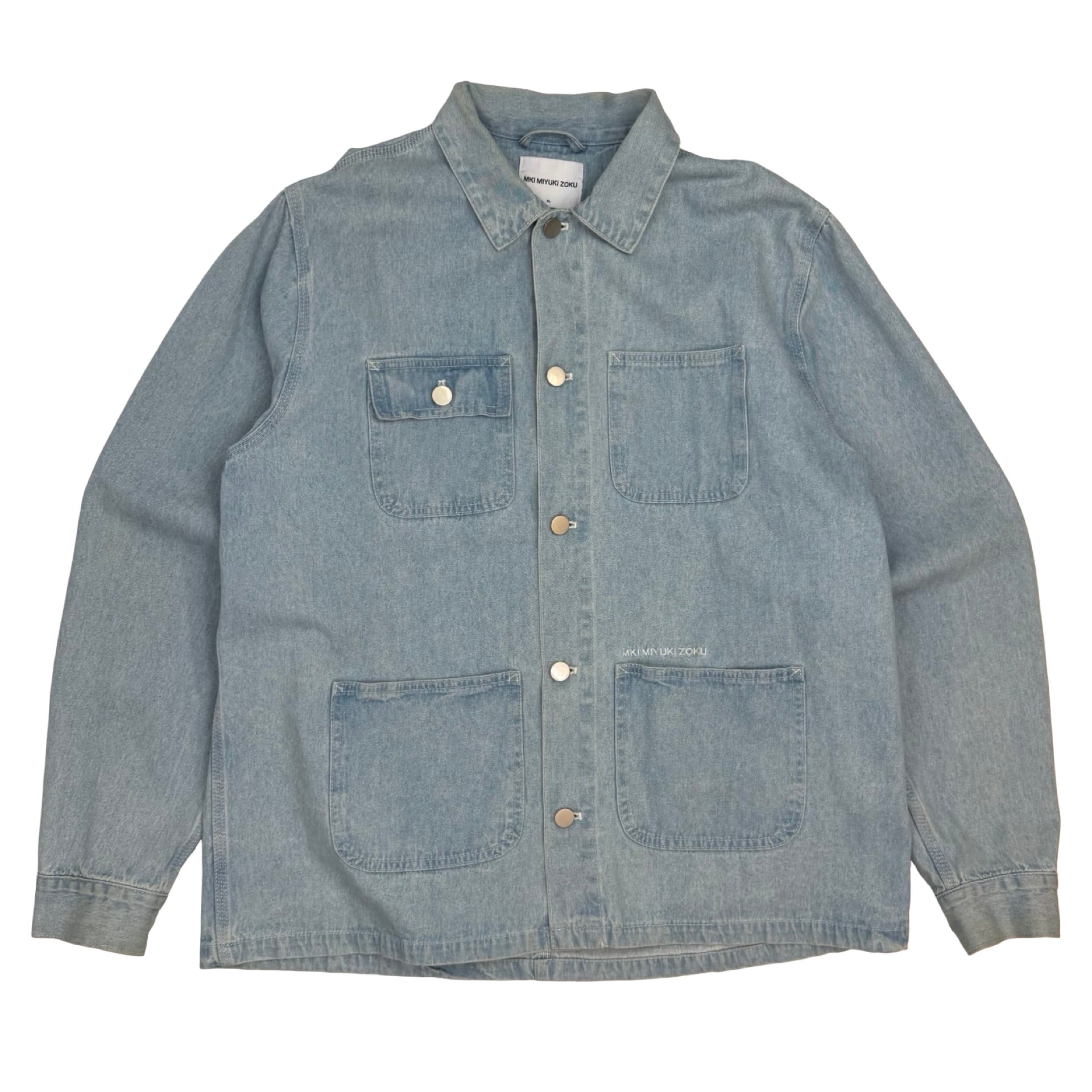 MKI MIYUKI ZOKU Light Wash Denim Chore Jacket Blue