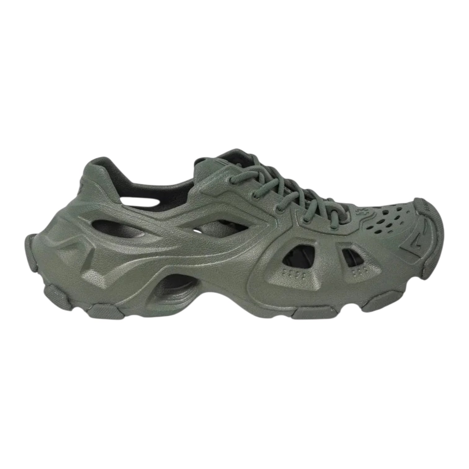 Balenciaga Men's HD Lace-Up Cut Out Sneaker Olive (Used)