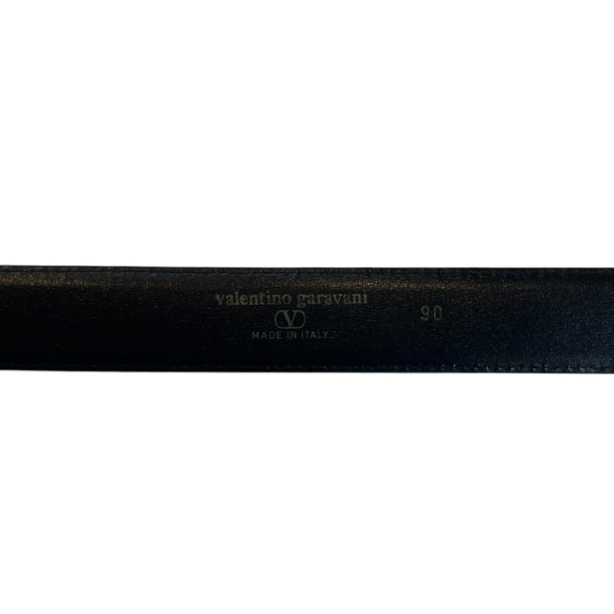Valentino Garavani Black Lizard-Embossed Leather VLogo Accent Belt