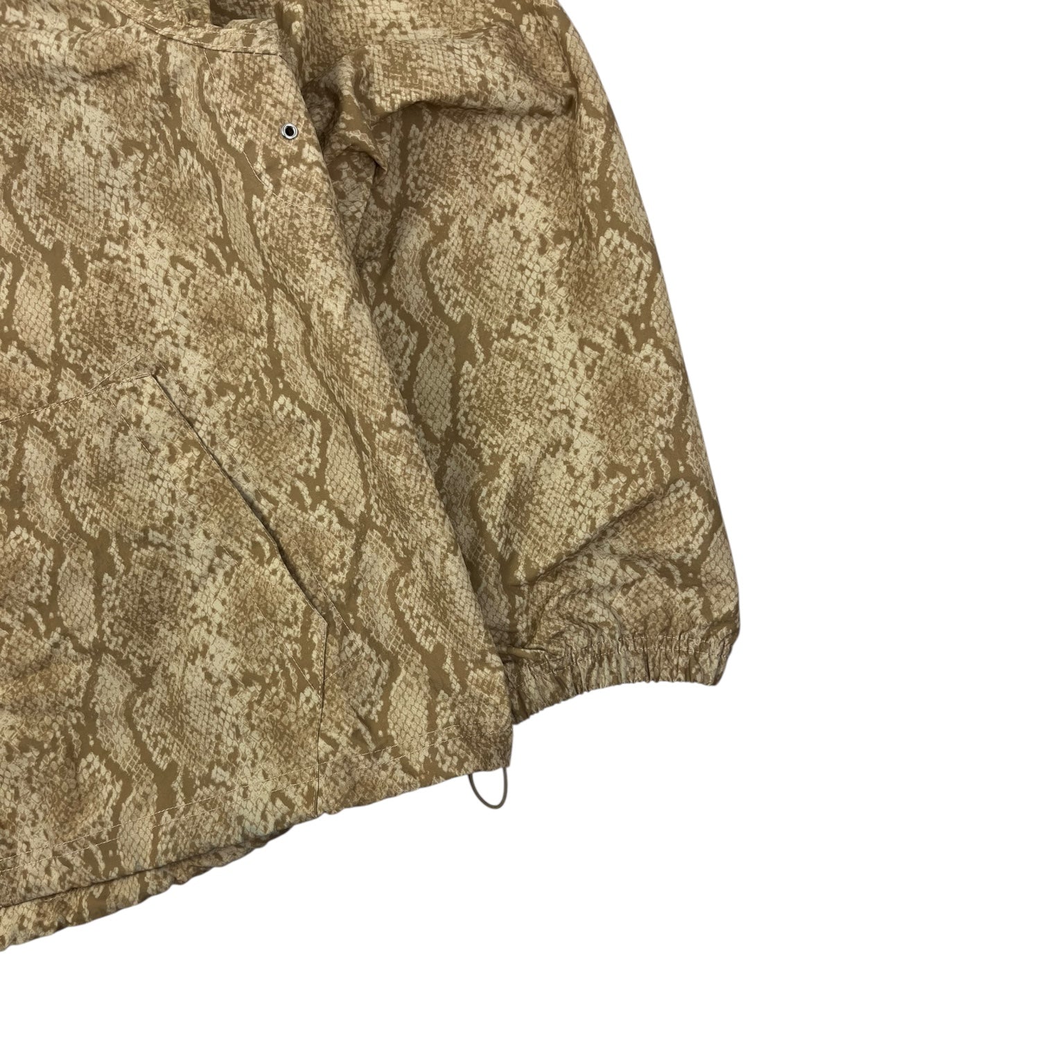 Stussy Beach Snake Print Nylon Shell Jacket Khaki