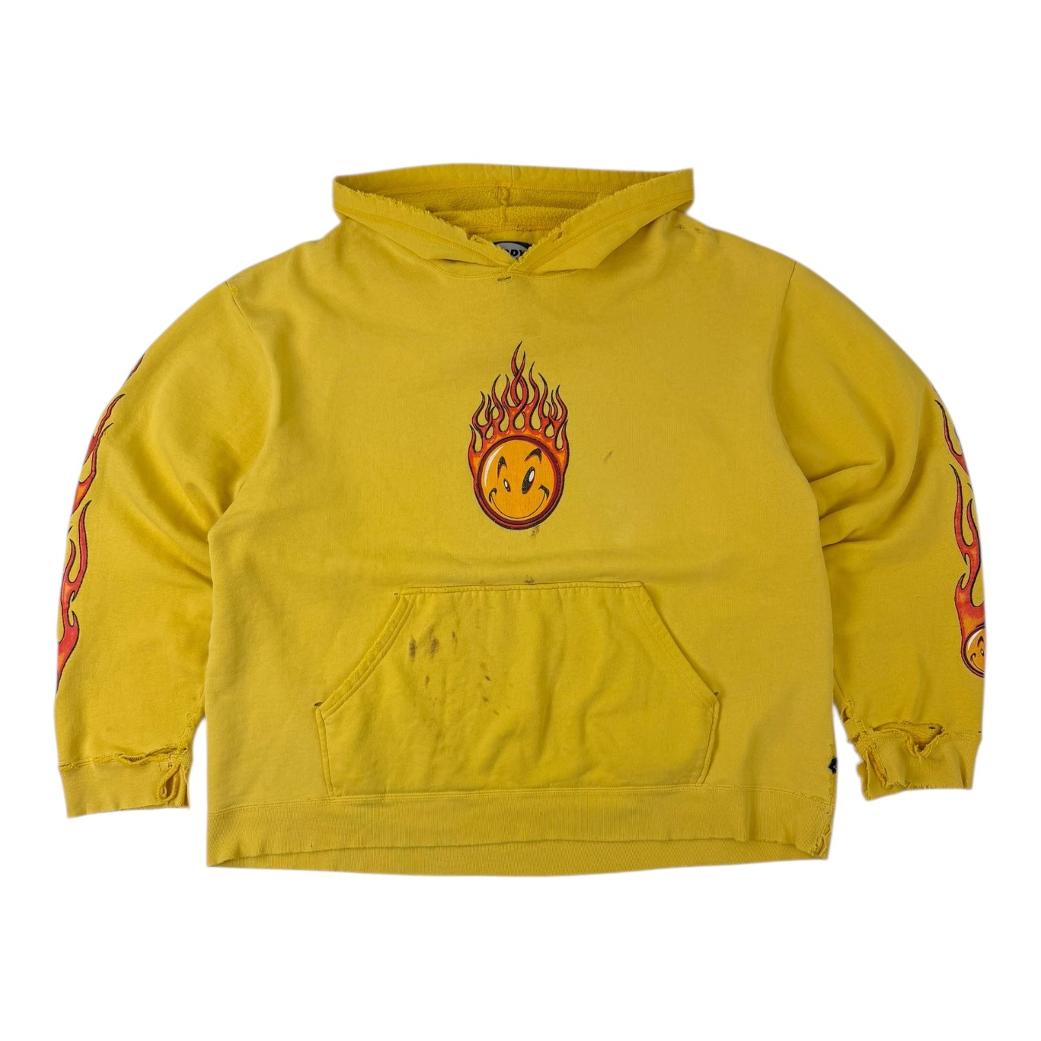Vintage Y2K Brody Flame Hoodie Yellow