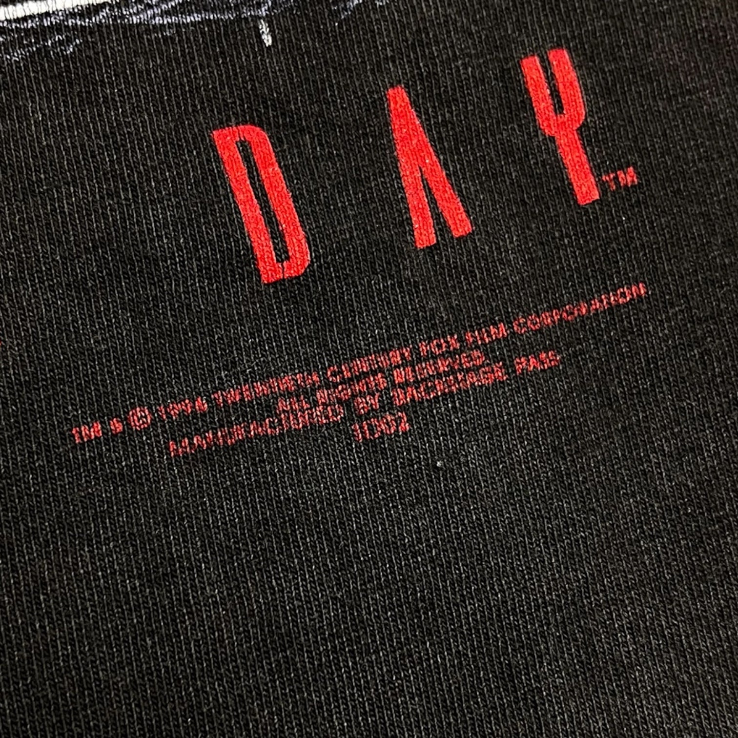 1996 Independence Day Promo T-Shirt Faded Black